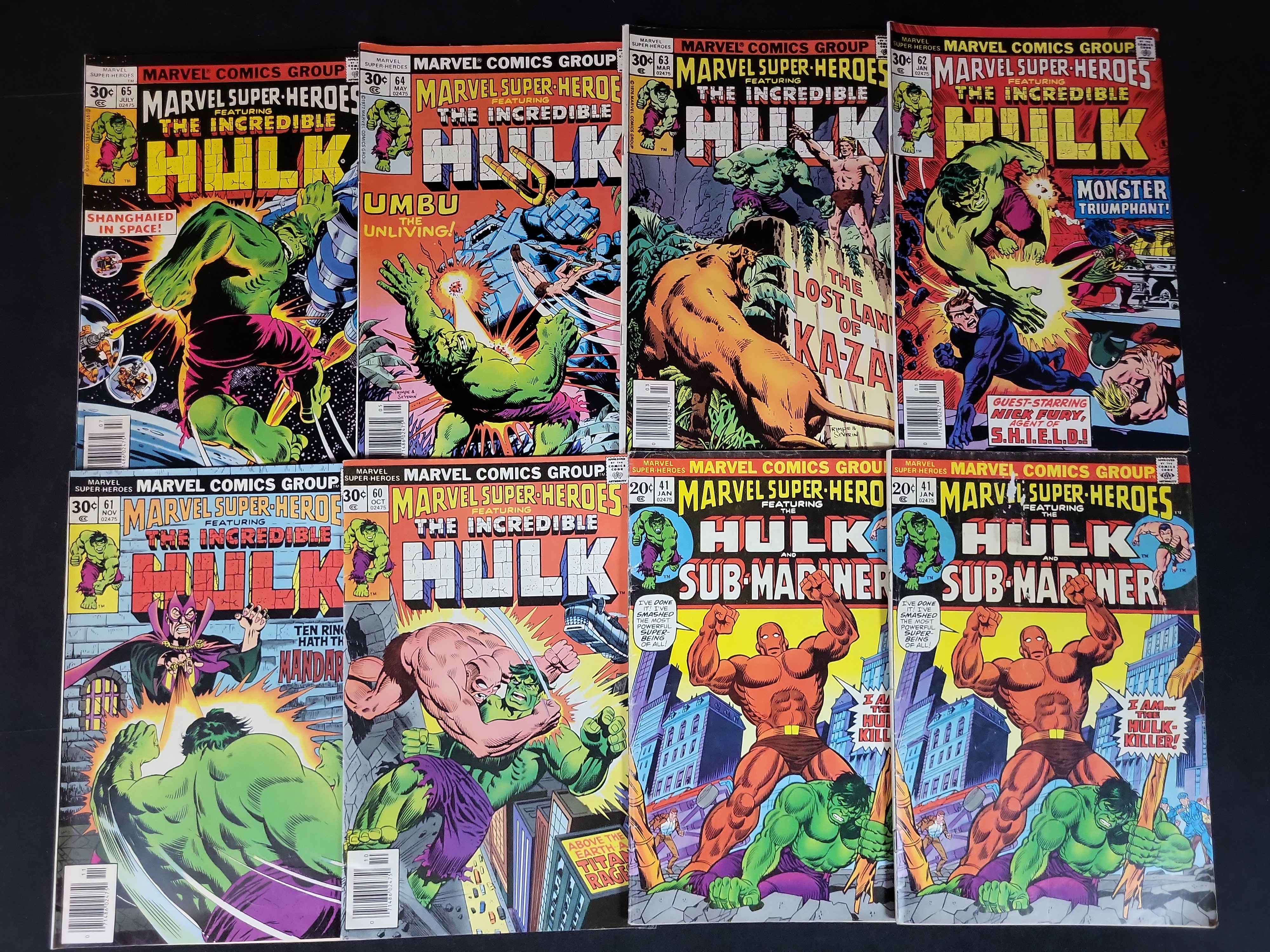 I03710 | A Collection of Marvel Super-Heroes Incredible Hulk Comic Books, Issues 41-65