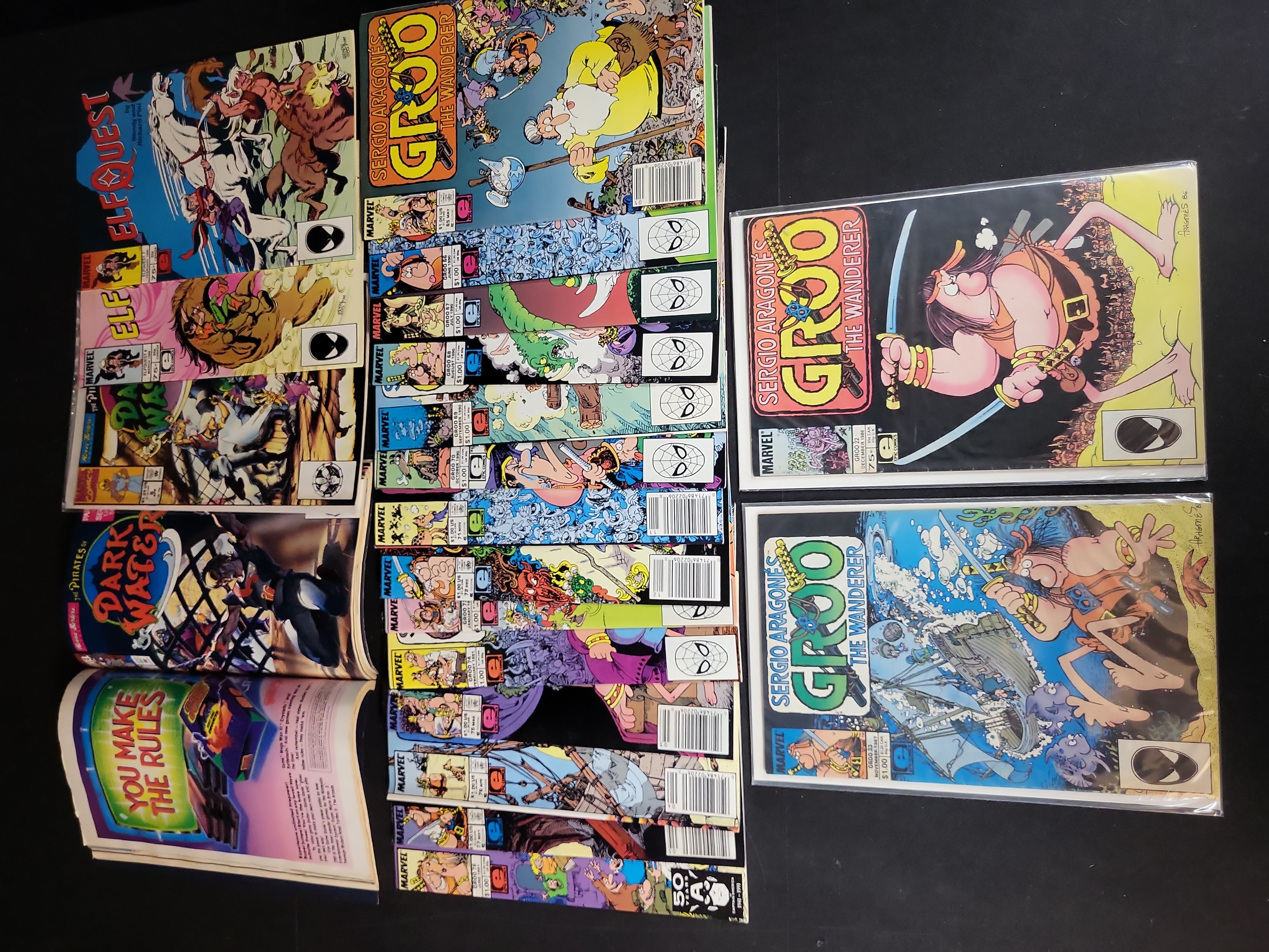 I03614 | A Collection of 22 Marvel and Epic Comics Featuring Groo the Wanderer, ElfQuest, and The Pirates of Dark Water