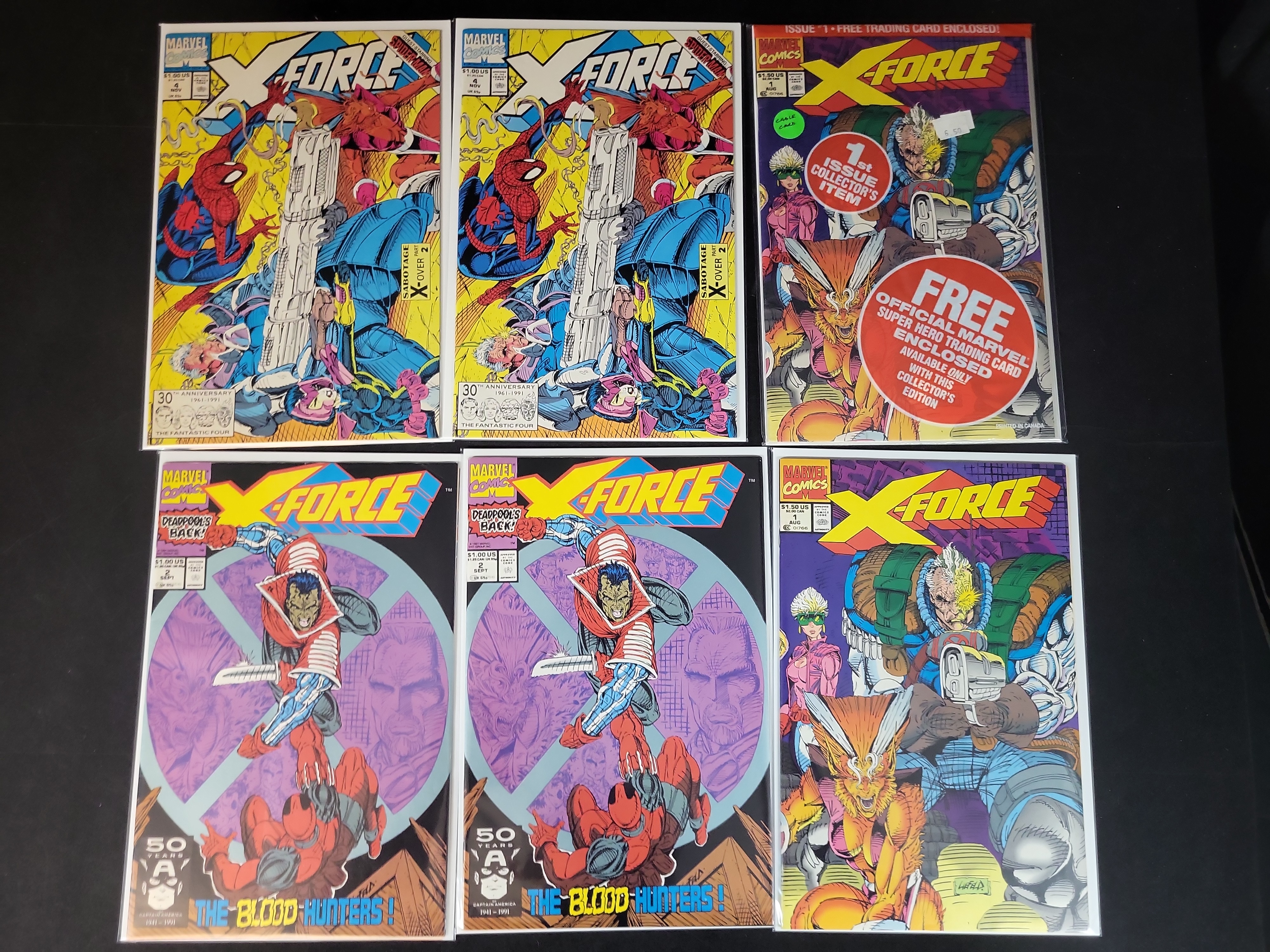 I02194 | Liefeld, Rob, et al. X-Force Issues #1, #2, and #4. Marvel Comics, 1991.