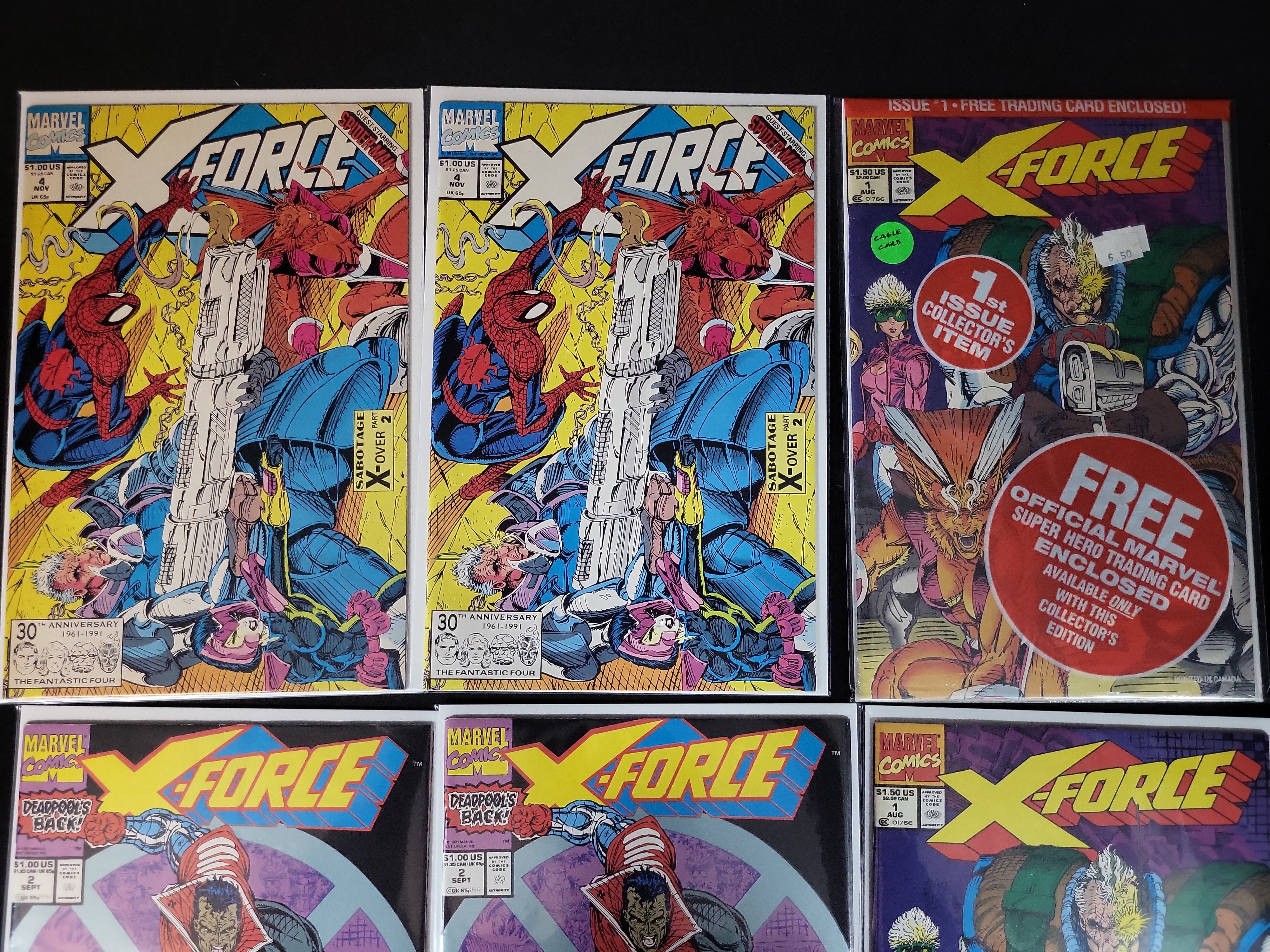 I02194 | Liefeld, Rob, et al. X-Force Issues #1, #2, and #4. Marvel Comics, 1991.