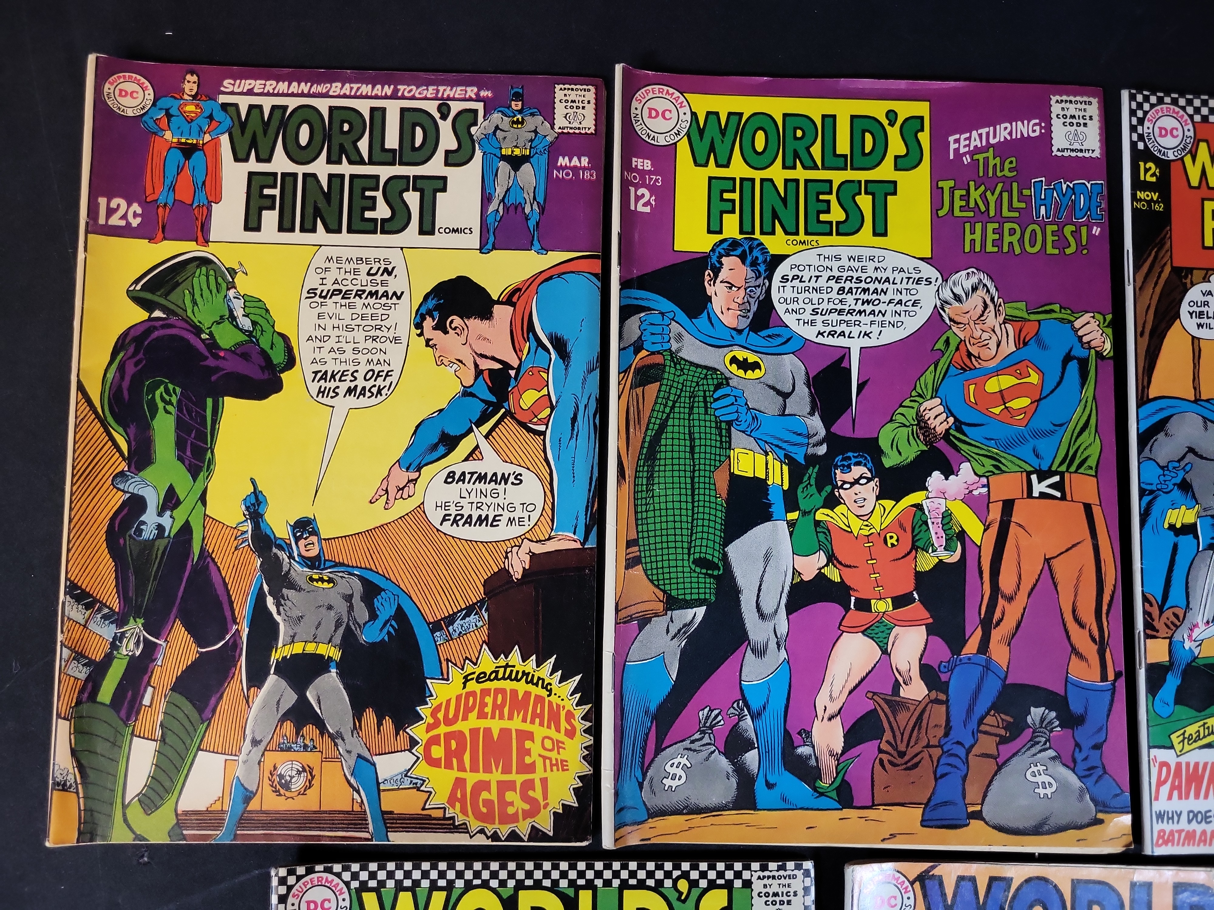 I03918 | Five World's Finest Comics Superman and Batman Silver Age Issues DC Comics 1966 to 1969