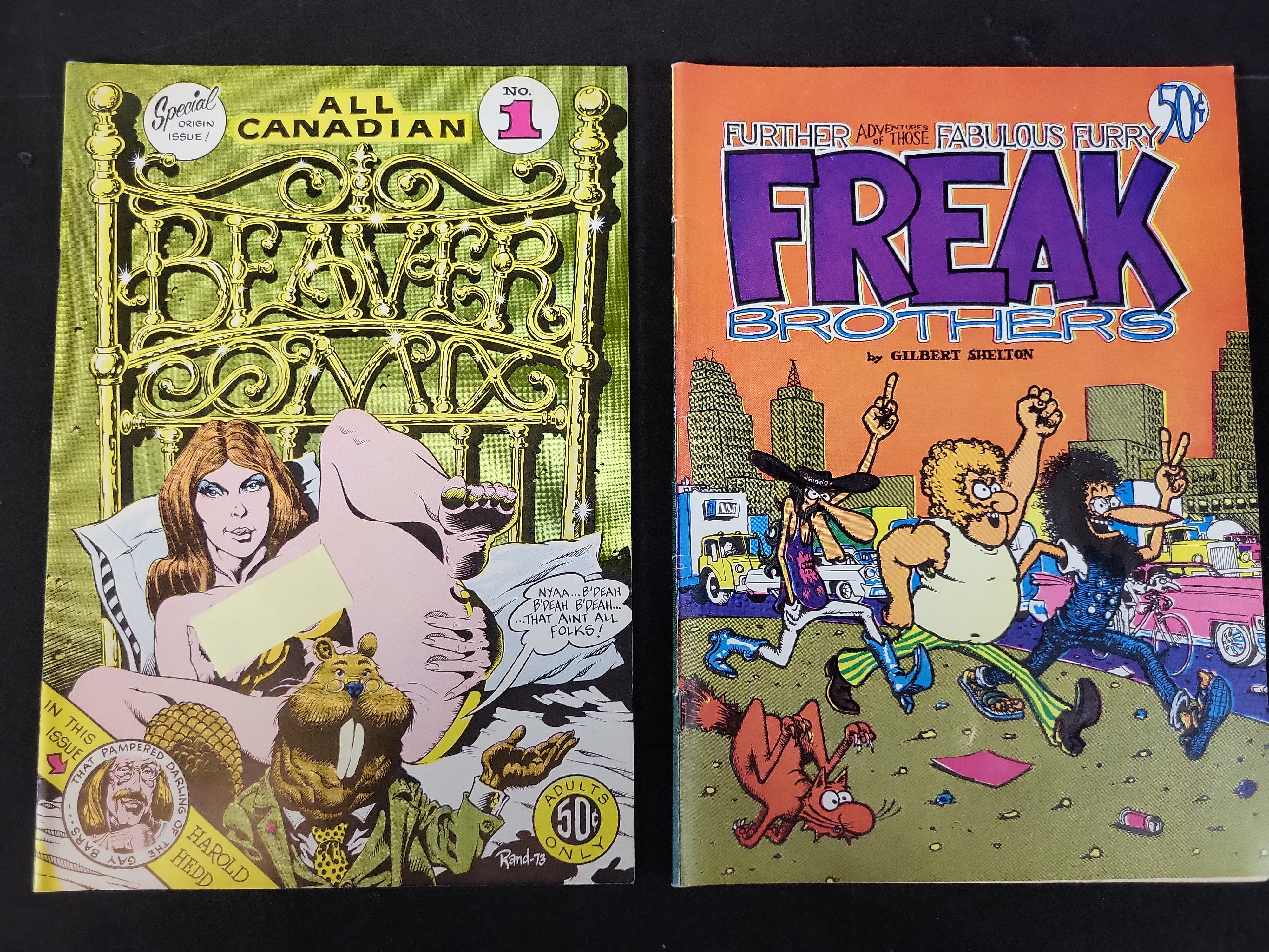 I03670 | Two Underground Comic Books Including Beaver Comix No. 1 and Further Adventures of Those Fabulous Furry Freak Brothers