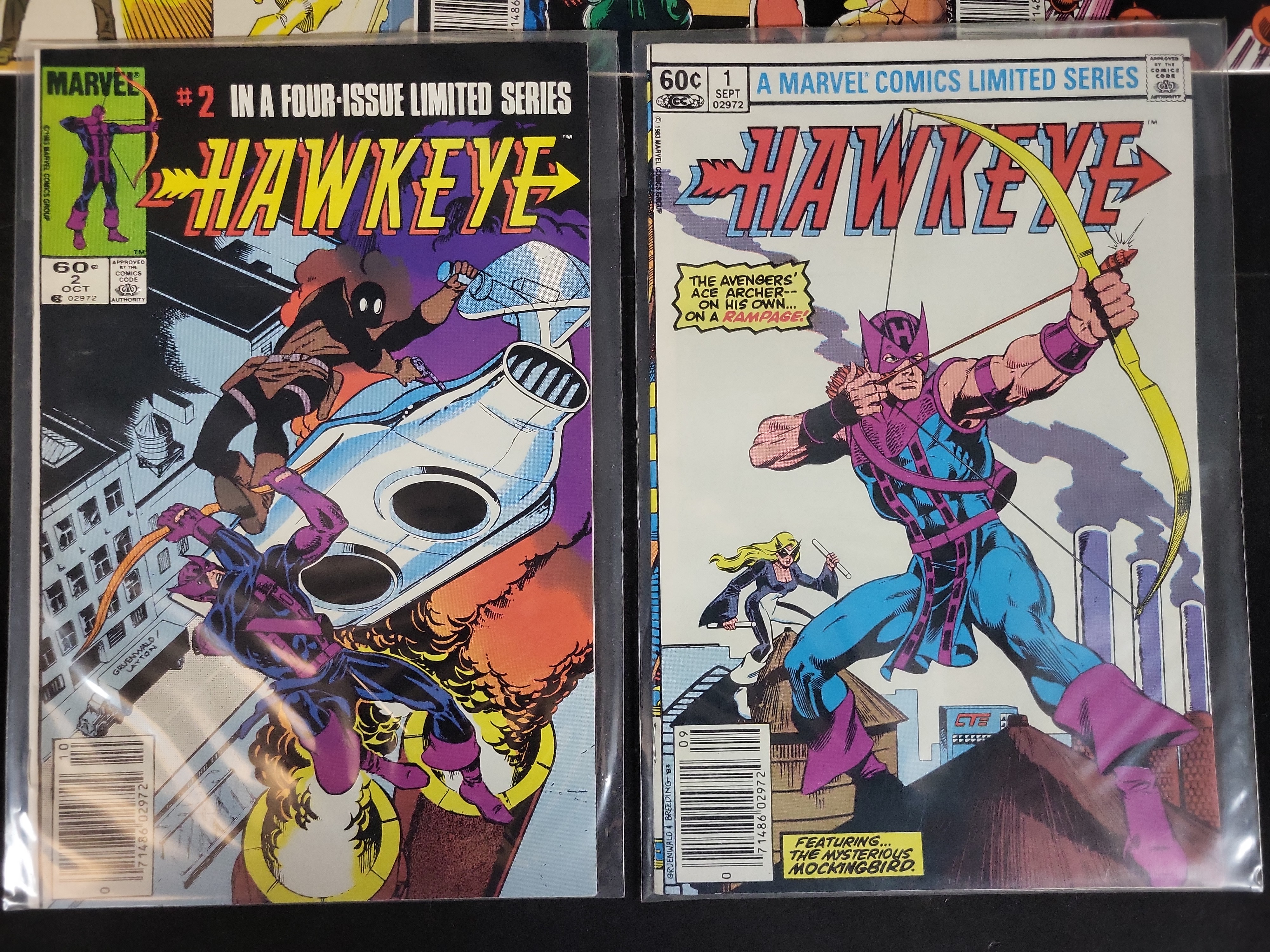 I03707 | A Collection of Five Vintage Marvel Hawkeye Comic Books Including 1983 Limited Series Set