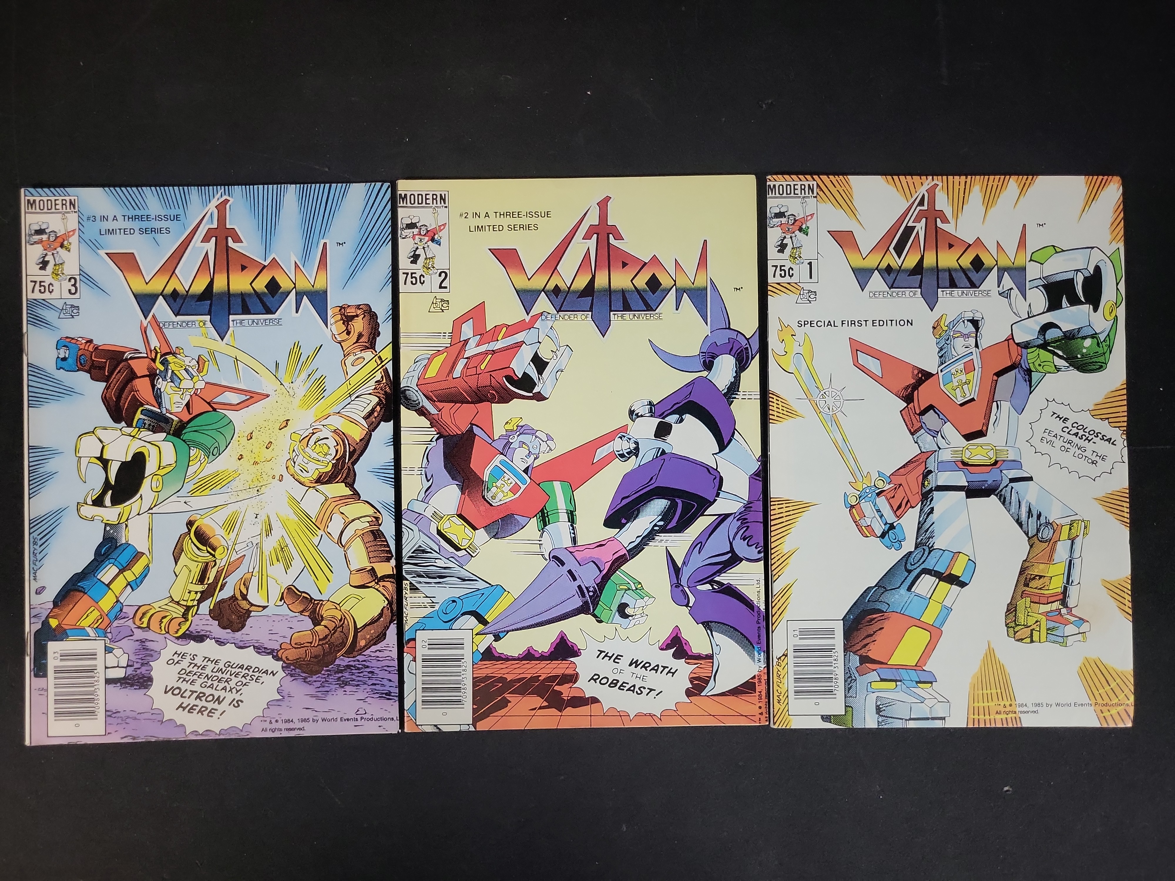 I03764 | A Trio of Voltron Defender of the Universe Limited Series Comic Books Issues 1-3 Modern Comics