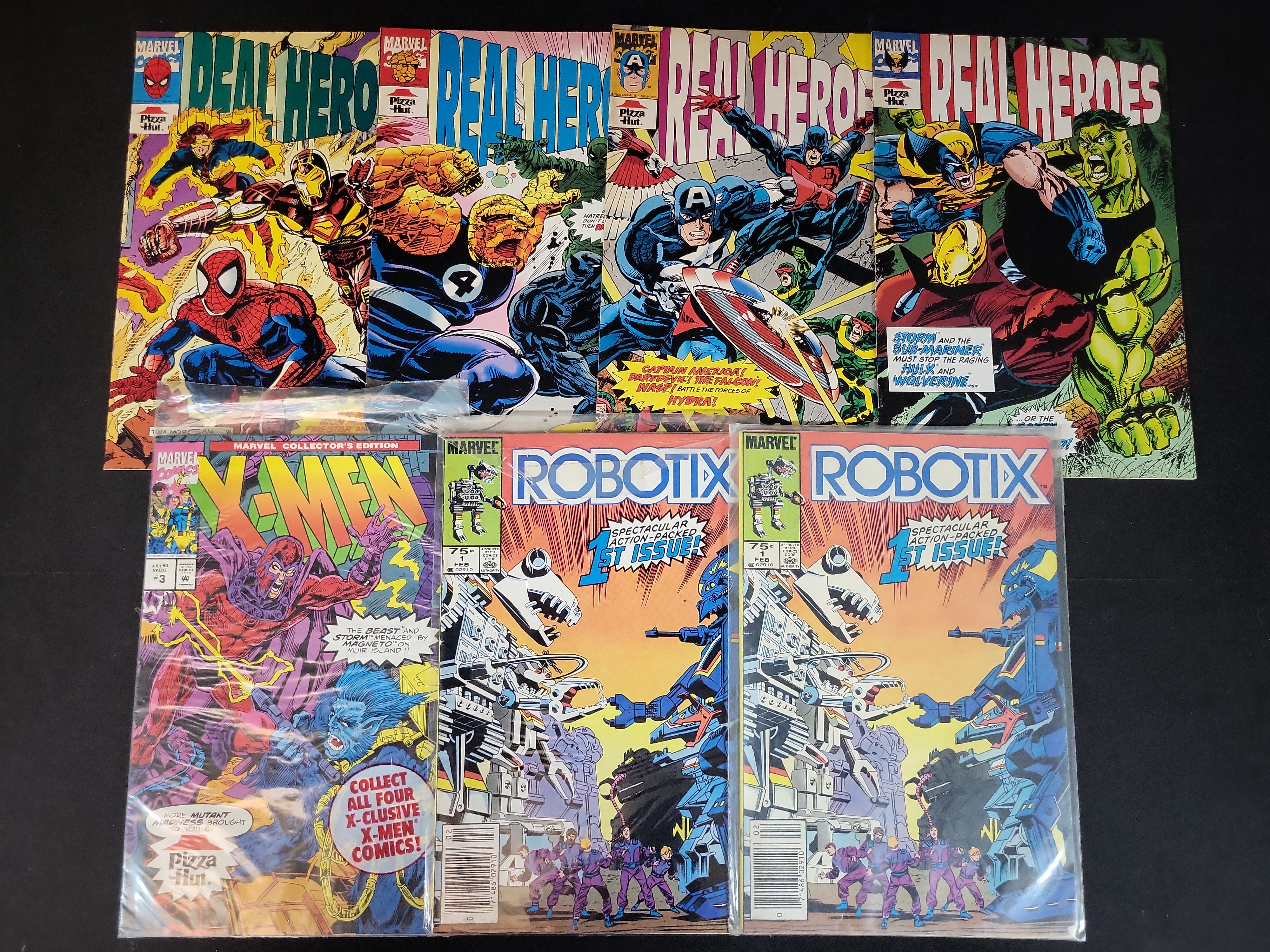 I03740 | A Group of Marvel Comic Books including Pizza Hut Promotional Issues and Robotix Issue 1