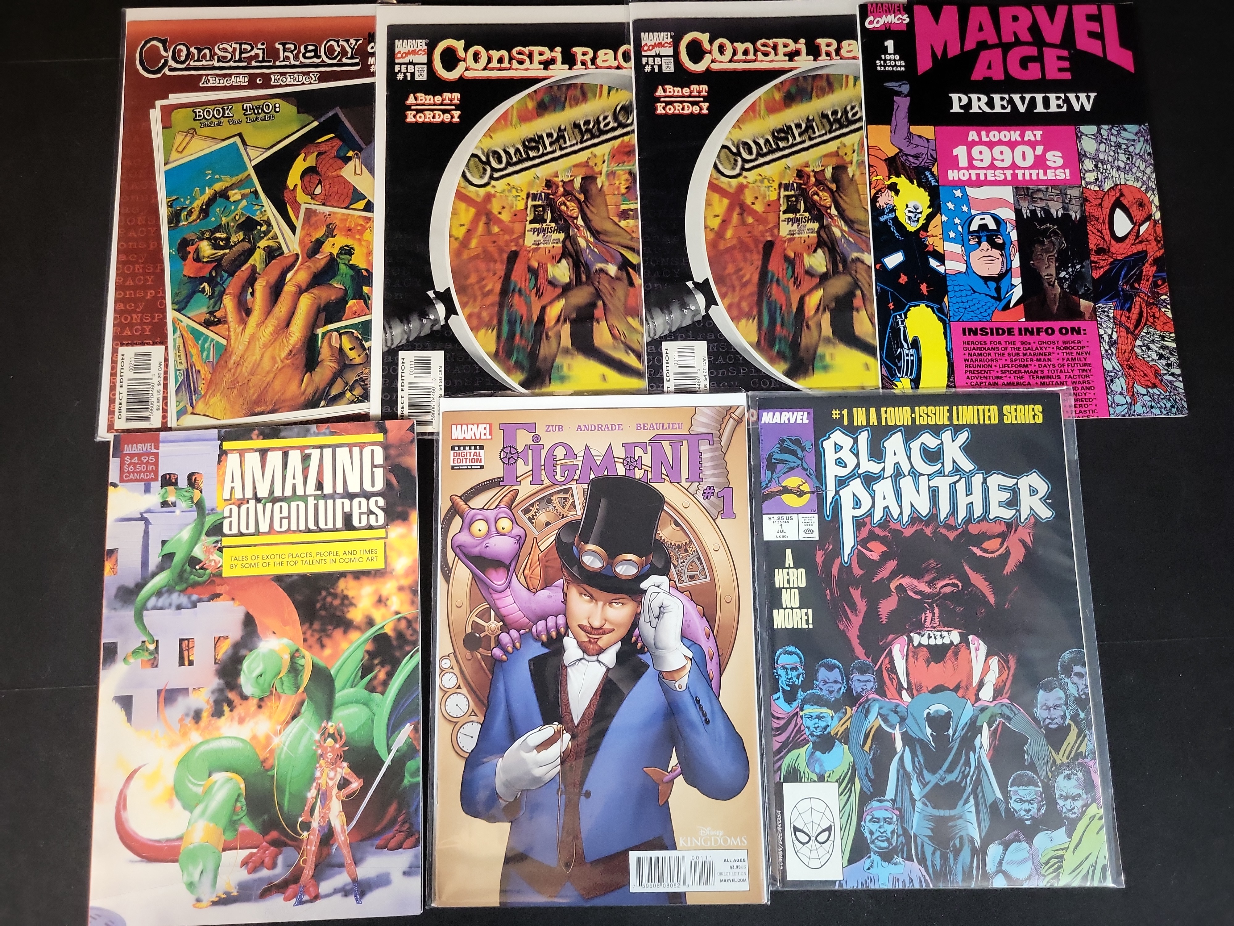 I03743 | An Assortment of Marvel Comic Books Featuring Black Panther Figment and Conspiracy Titles