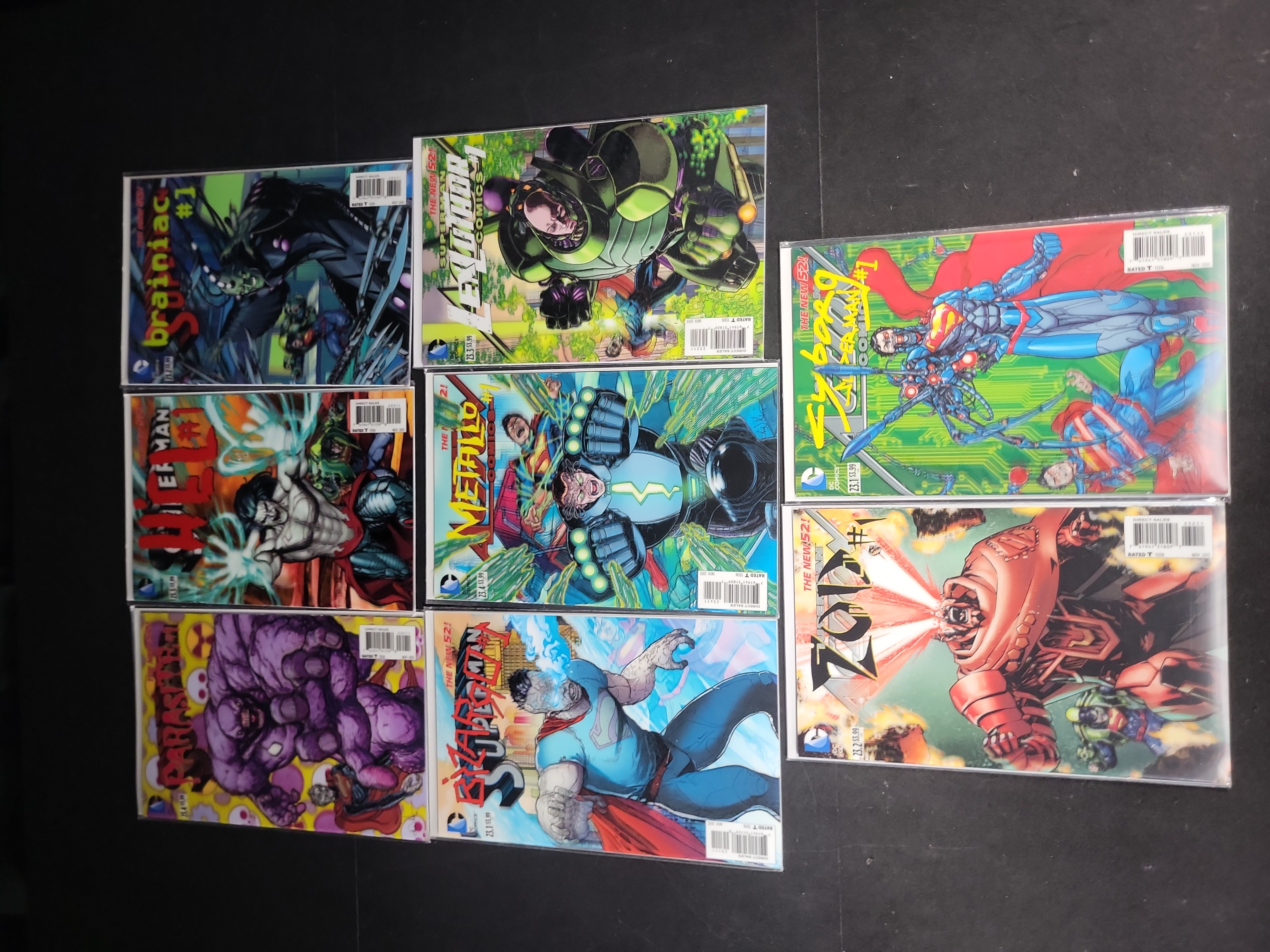 I03799 | A Collection of DC Comics The New 52 Superman and Action Comics Villains Month 3D Lenticular Cover Issues