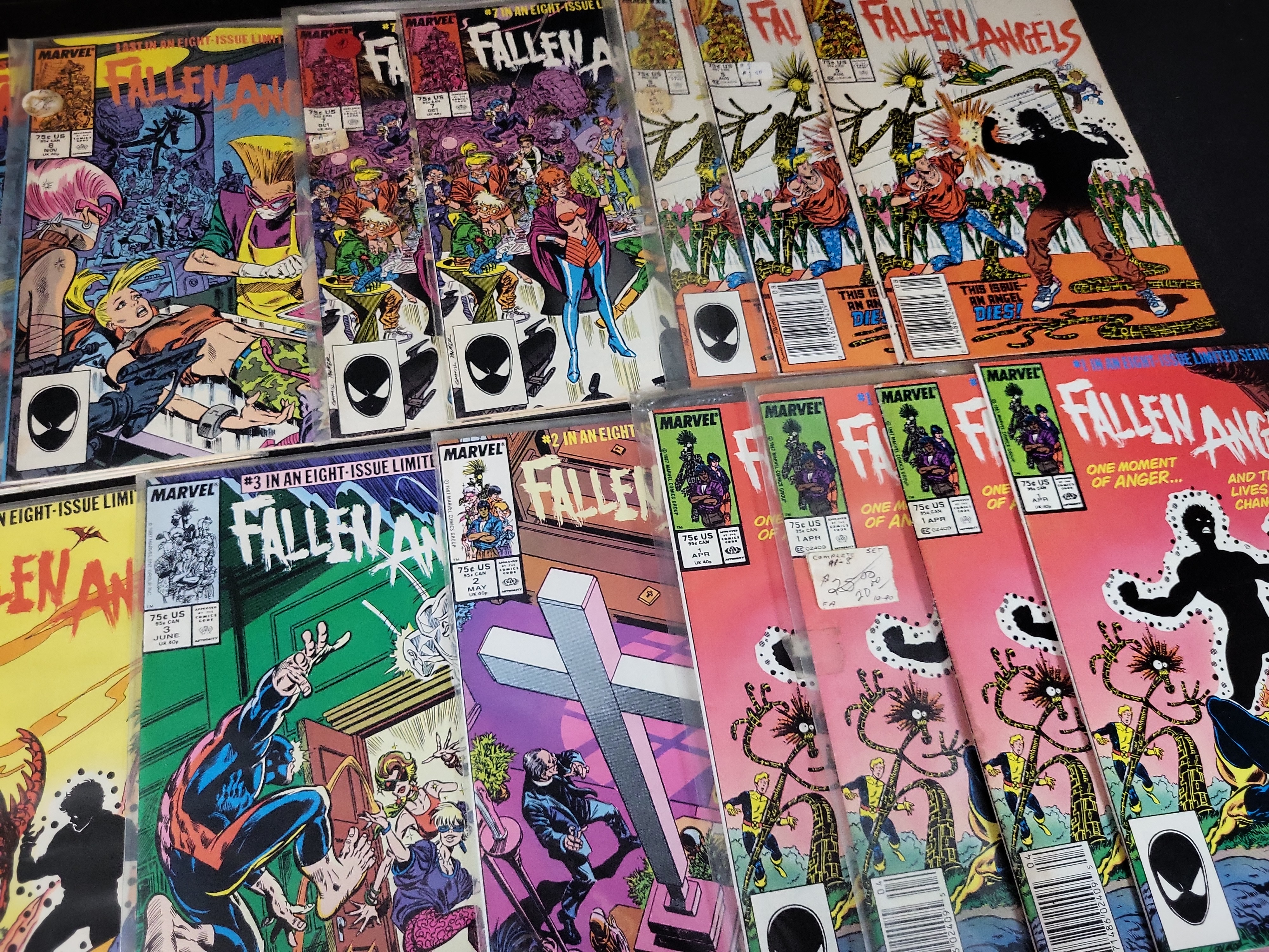 I03674 | Collection of 14 Marvel Comics Fallen Angels 1987 Limited Series Issues