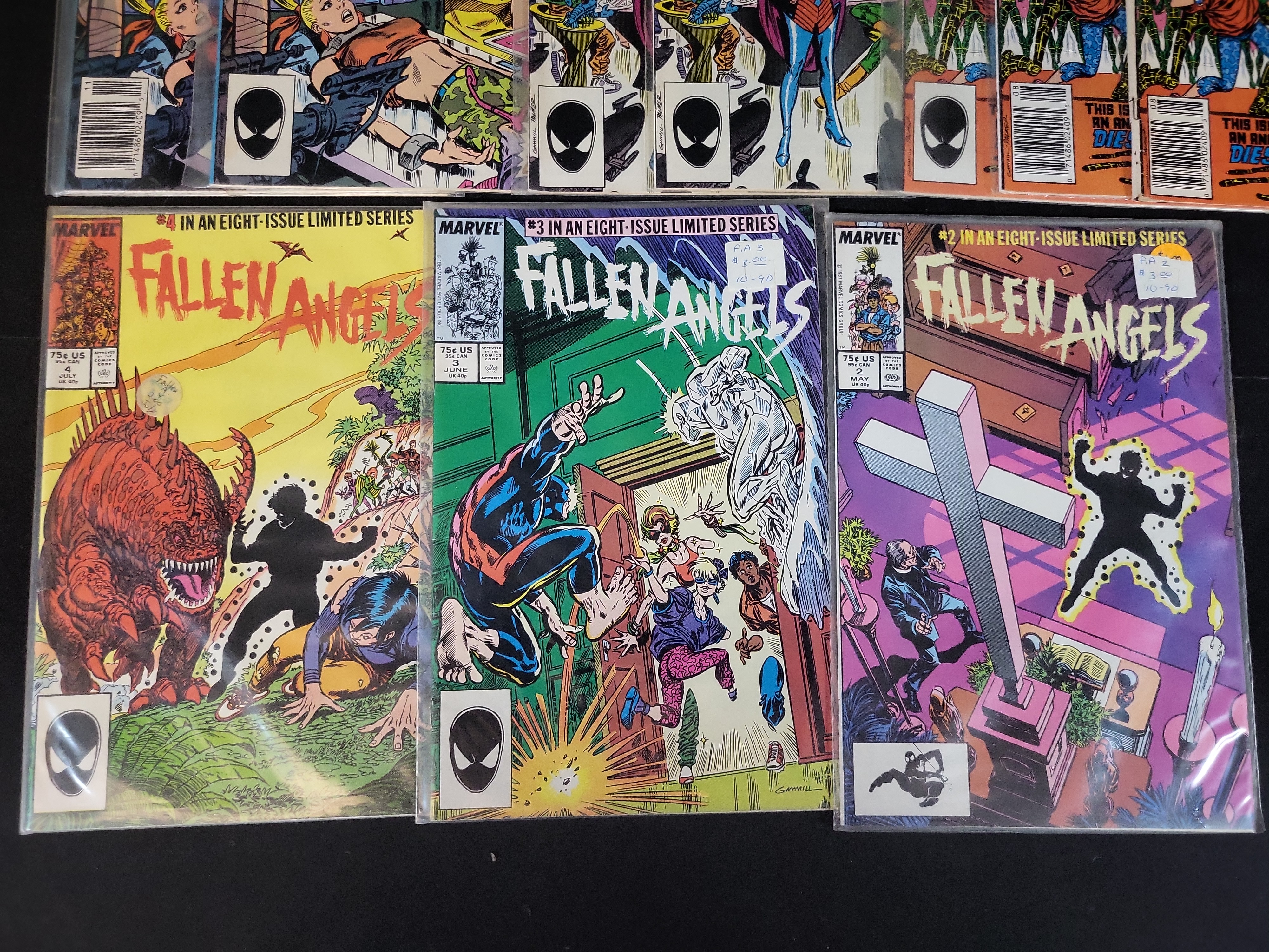 I03674 | Collection of 14 Marvel Comics Fallen Angels 1987 Limited Series Issues