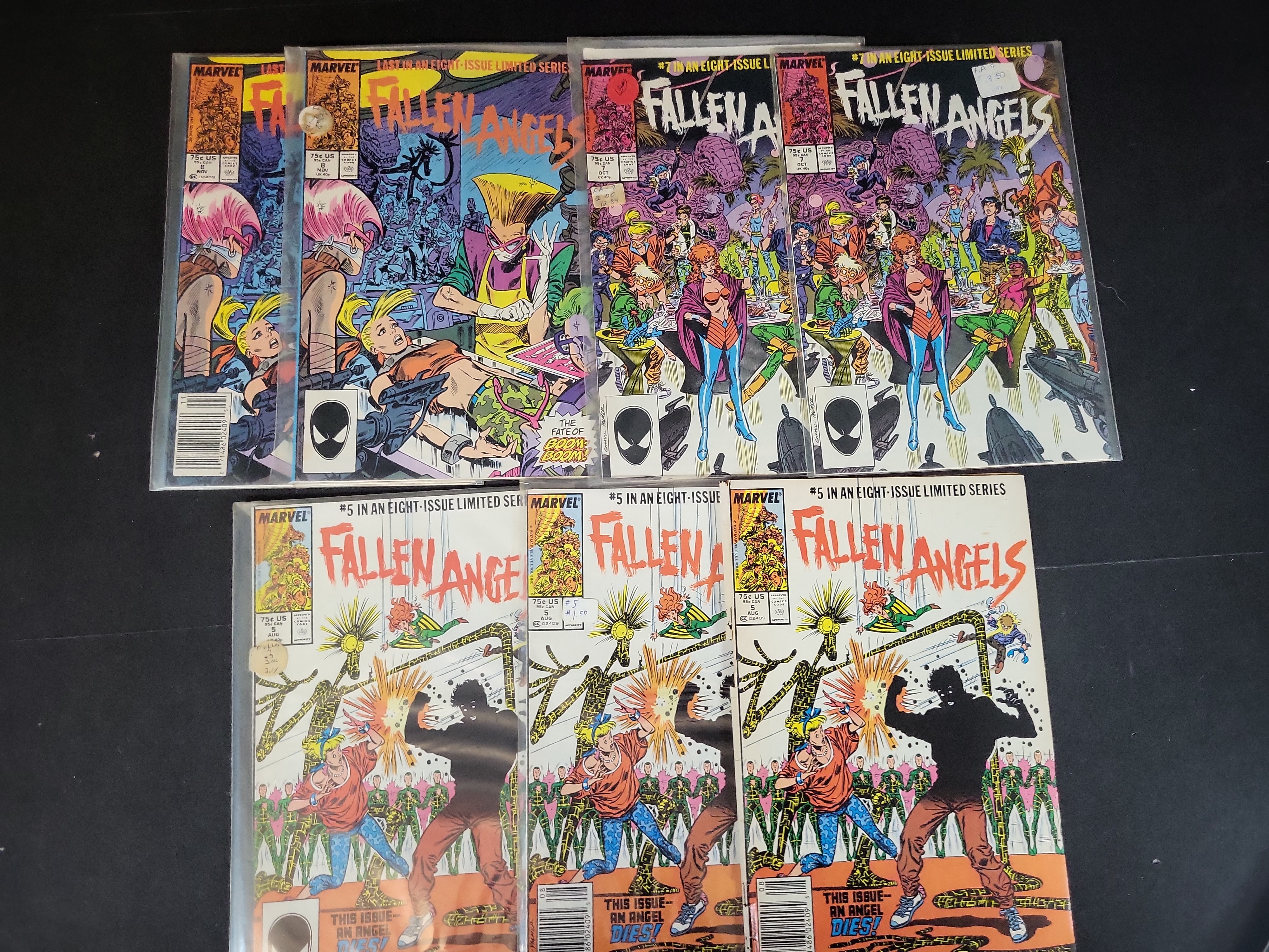 I03674 | Collection of 14 Marvel Comics Fallen Angels 1987 Limited Series Issues