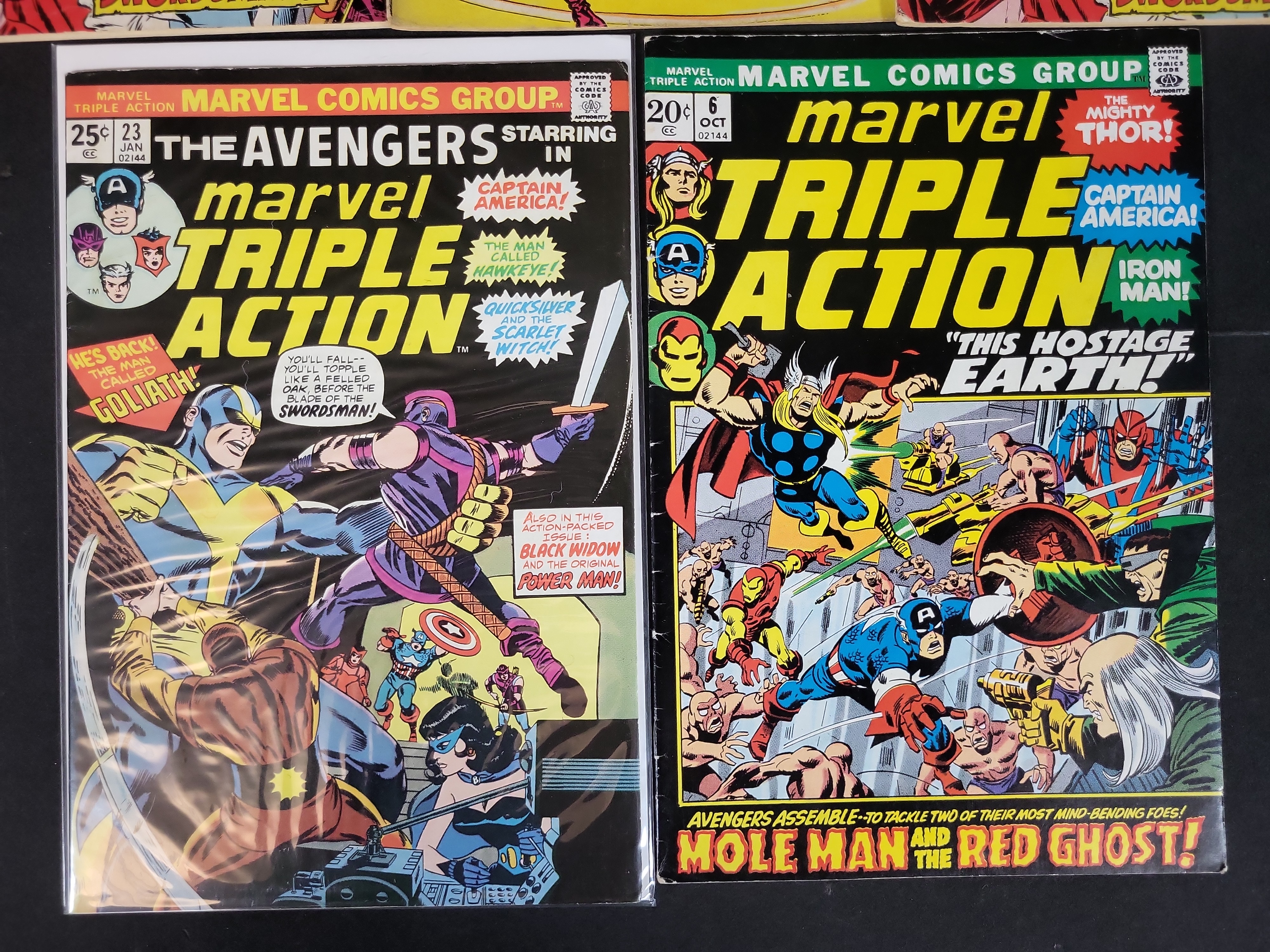 I03700 | A Collection of Five Marvel Triple Action Avengers Comic Books