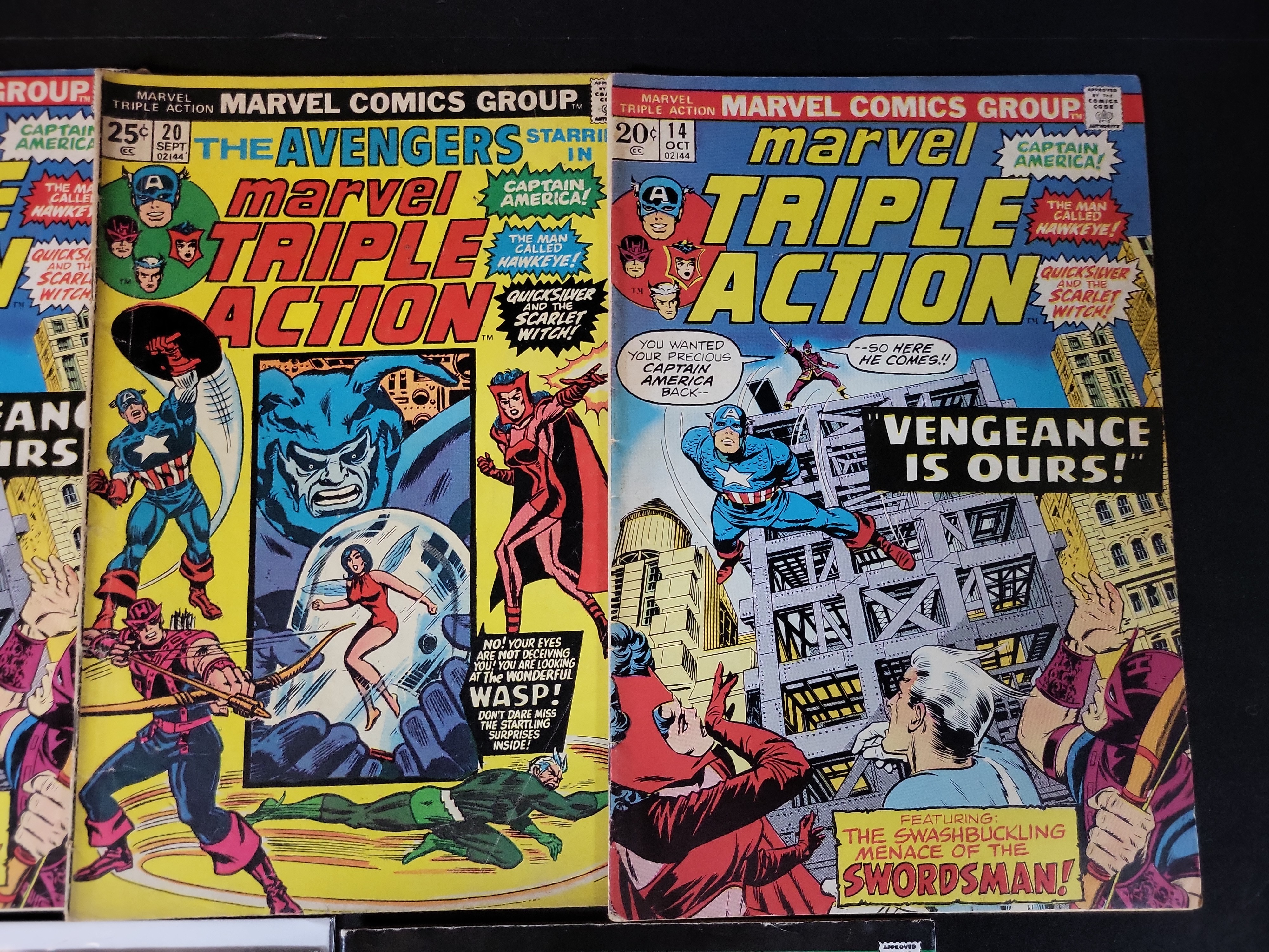 I03700 | A Collection of Five Marvel Triple Action Avengers Comic Books