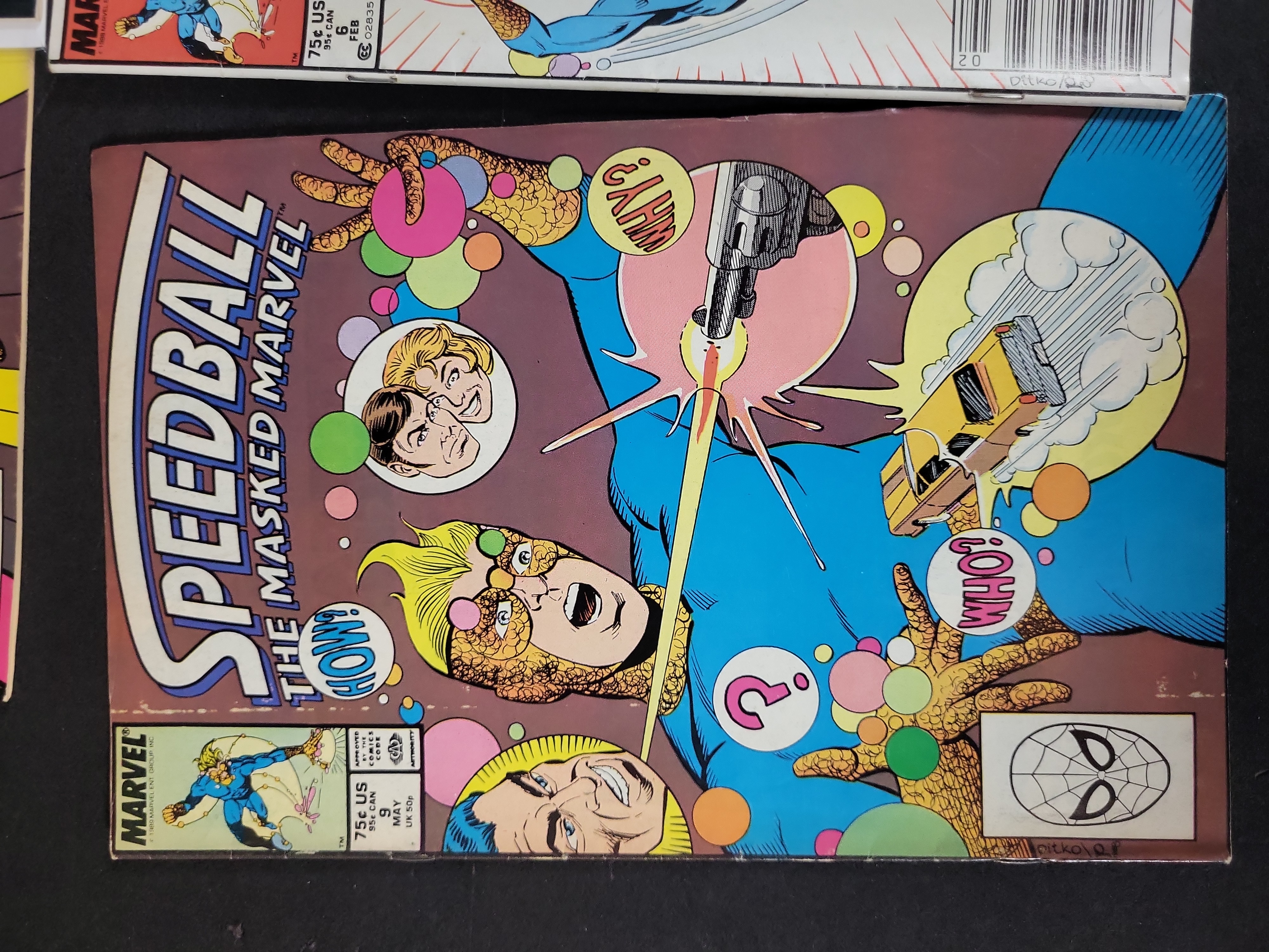 I03701 | A Collection of Six Marvel Comics Speedball The Masked Marvel Issue Numbers 1 through 9