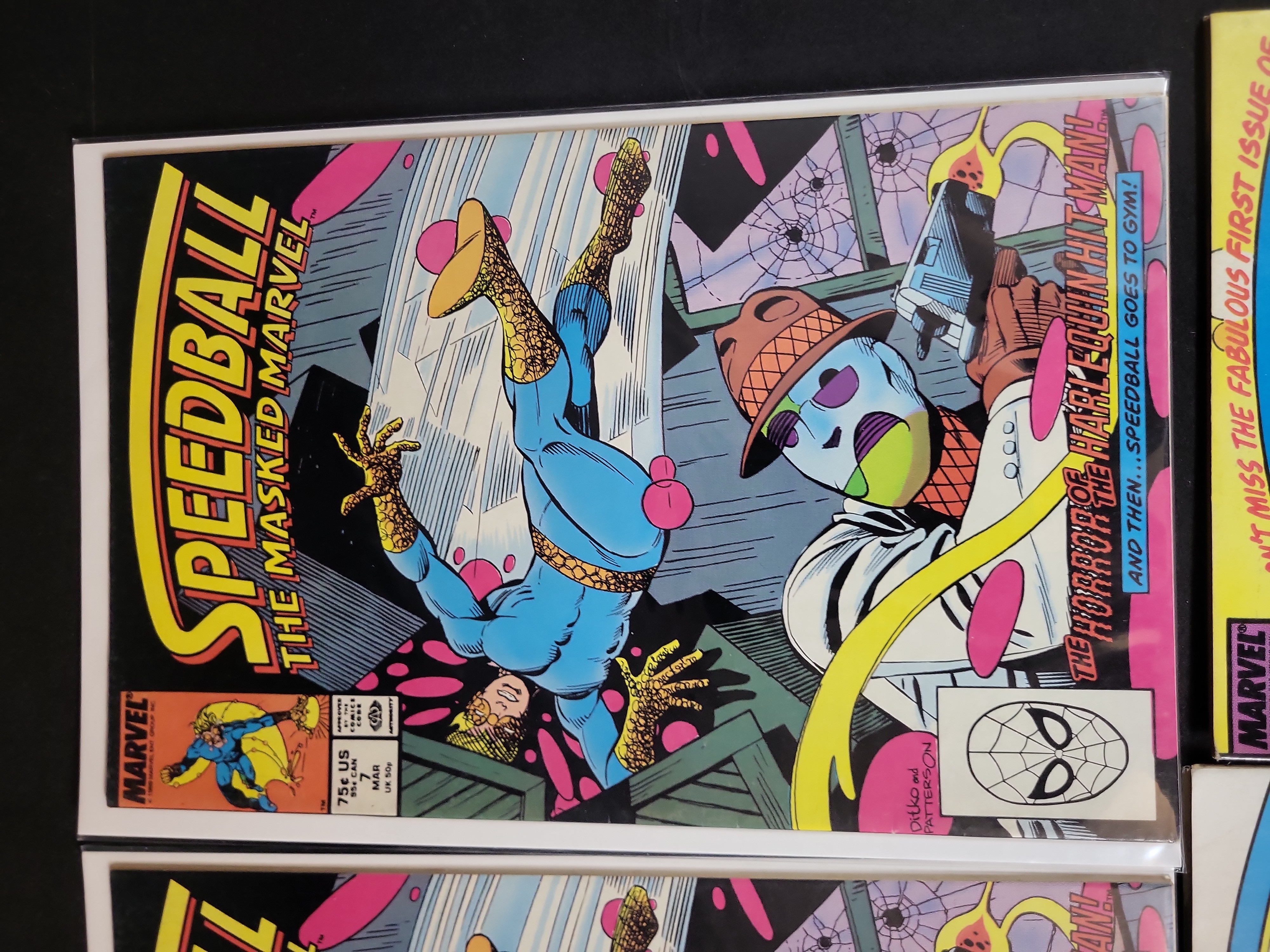 I03701 | A Collection of Six Marvel Comics Speedball The Masked Marvel Issue Numbers 1 through 9