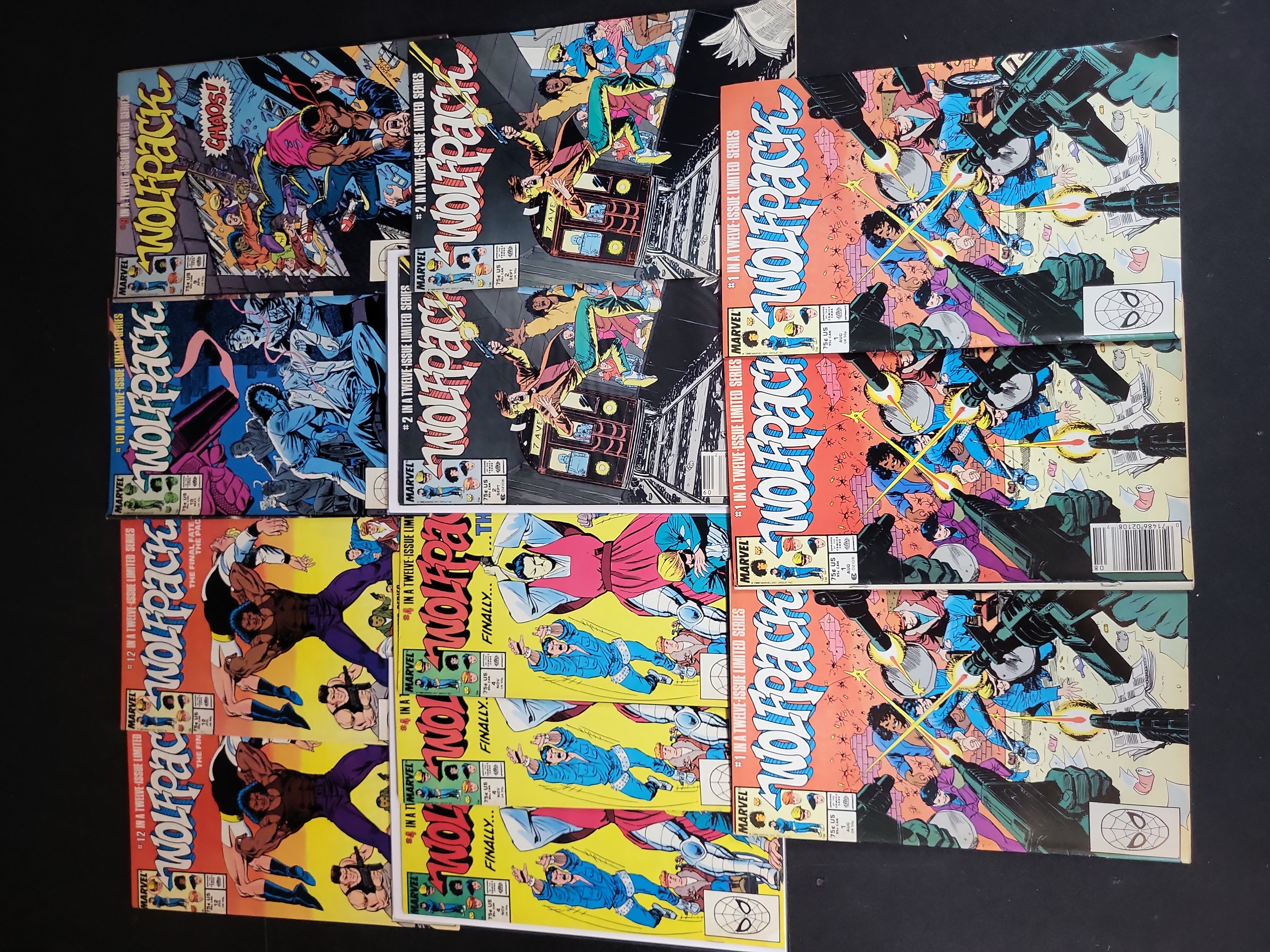 I03702 | A Collection of 12 Marvel Comics Wolfpack Limited Series Issues (1988-1989)