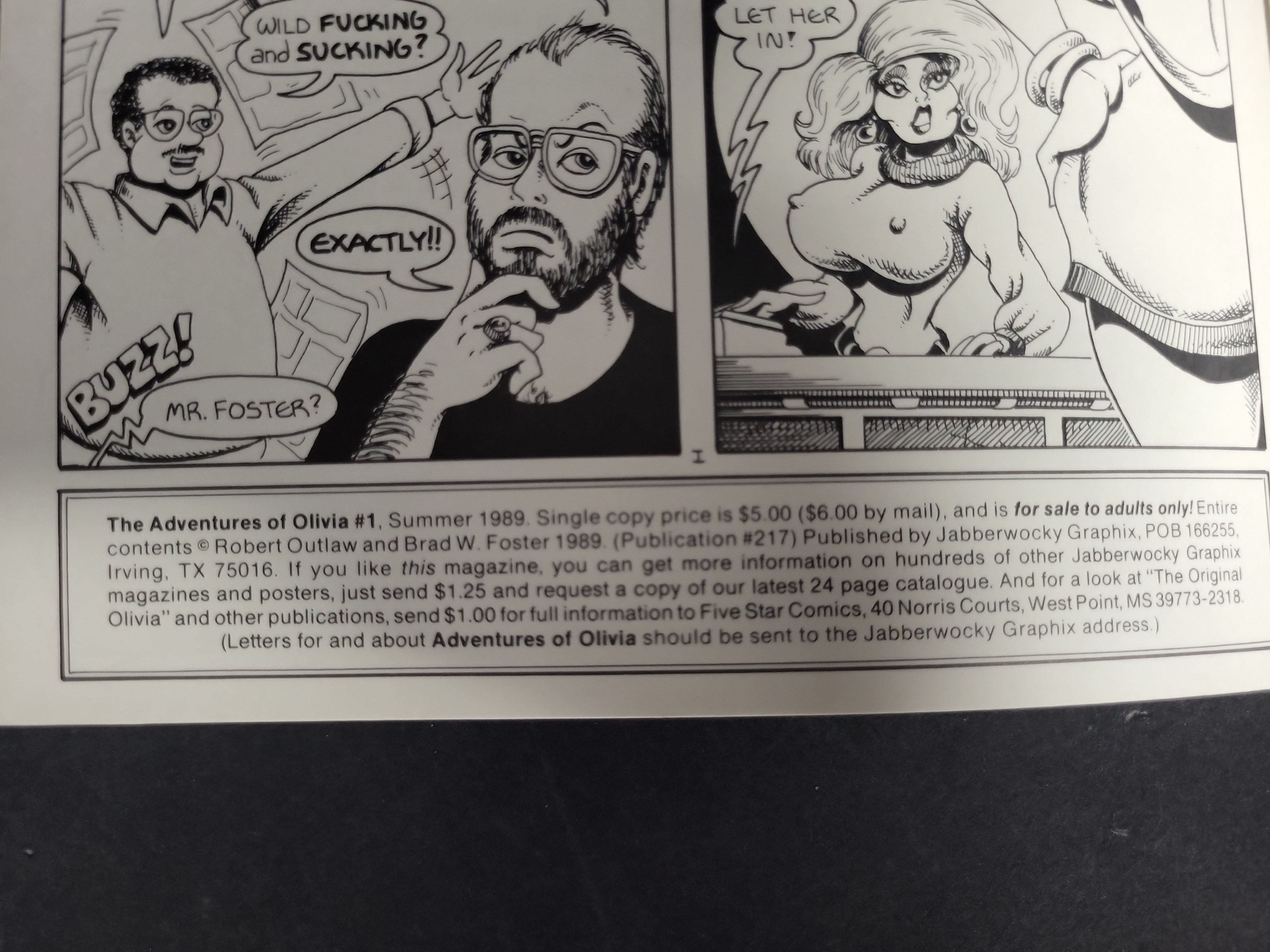 I03301 | The Adventures of Olivia #1 Comic Book Summer 1989 Jabberwocky Graphix