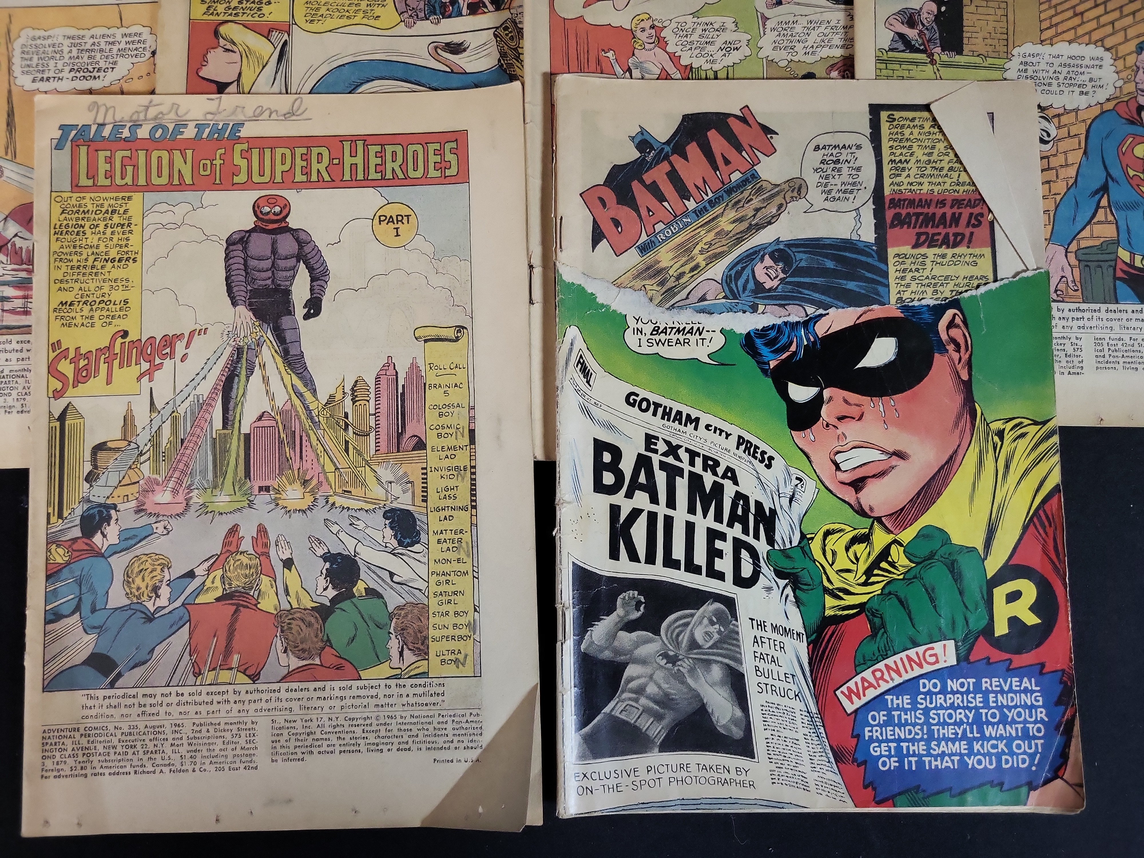 I03919 | A Collection of Silver Age DC Comics Splash Pages and Cover Fragments, mid-1960s