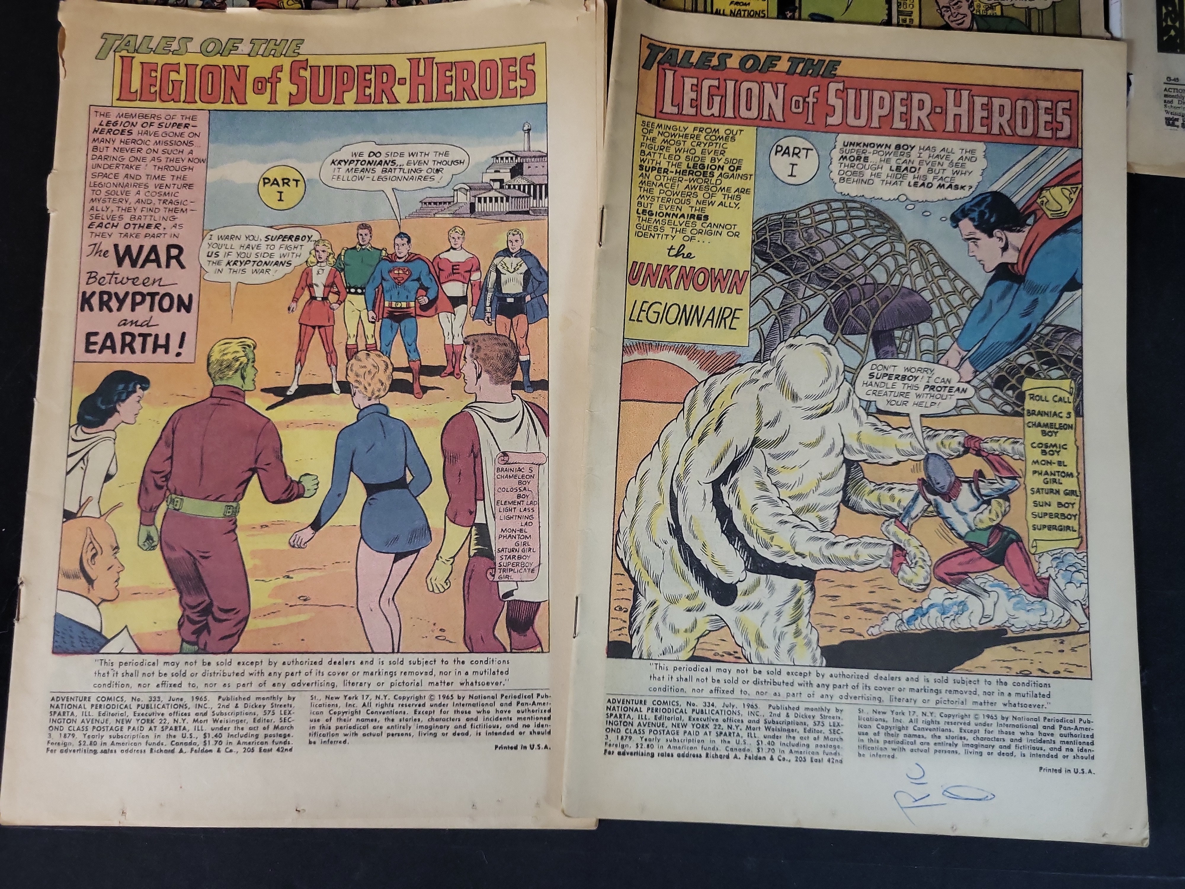 I03919 | A Collection of Silver Age DC Comics Splash Pages and Cover Fragments, mid-1960s