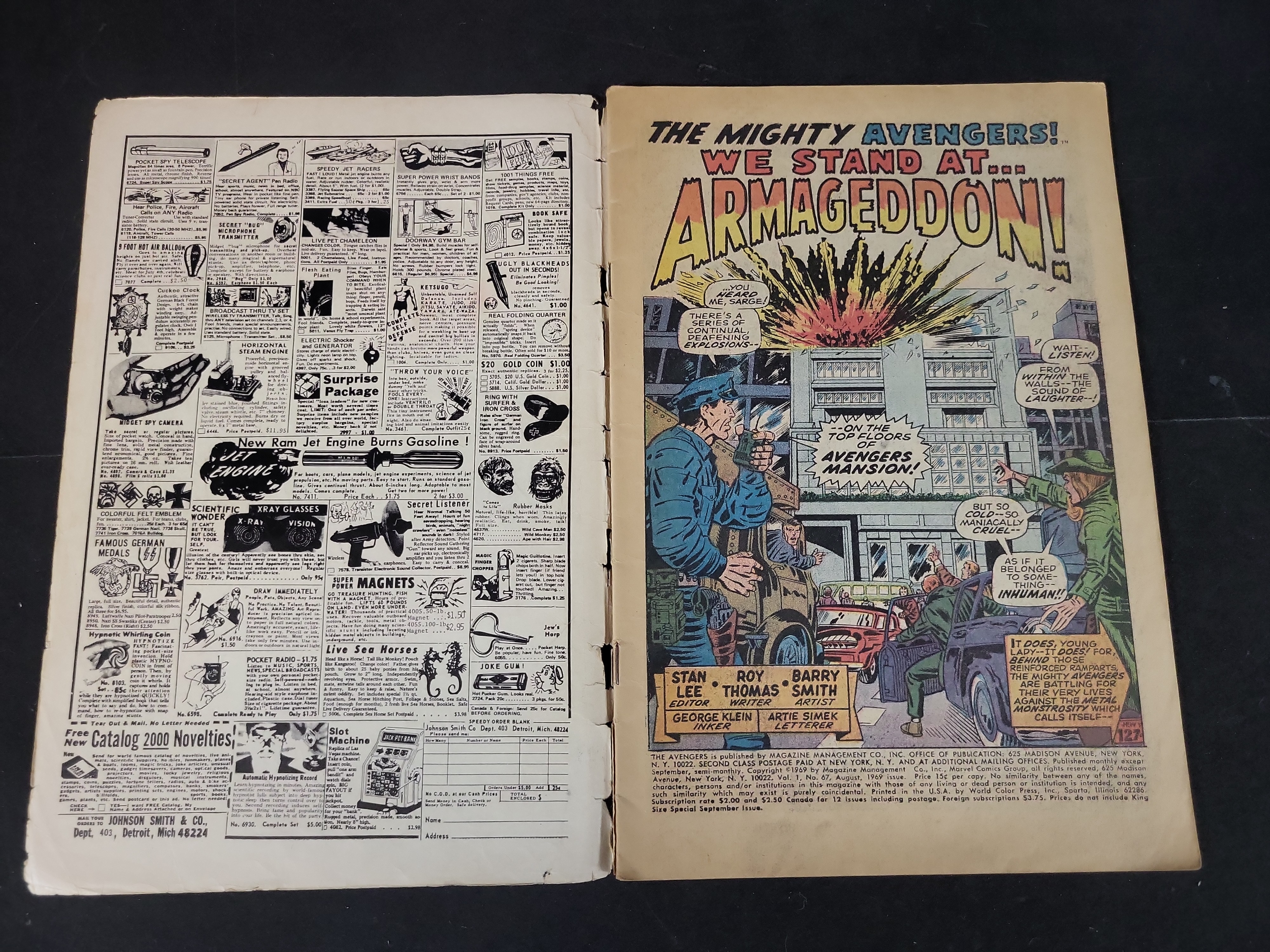 I03629 | Marvel Comics The Mighty Avengers Issue 67 August 1969 First Appearance of Ultron-6