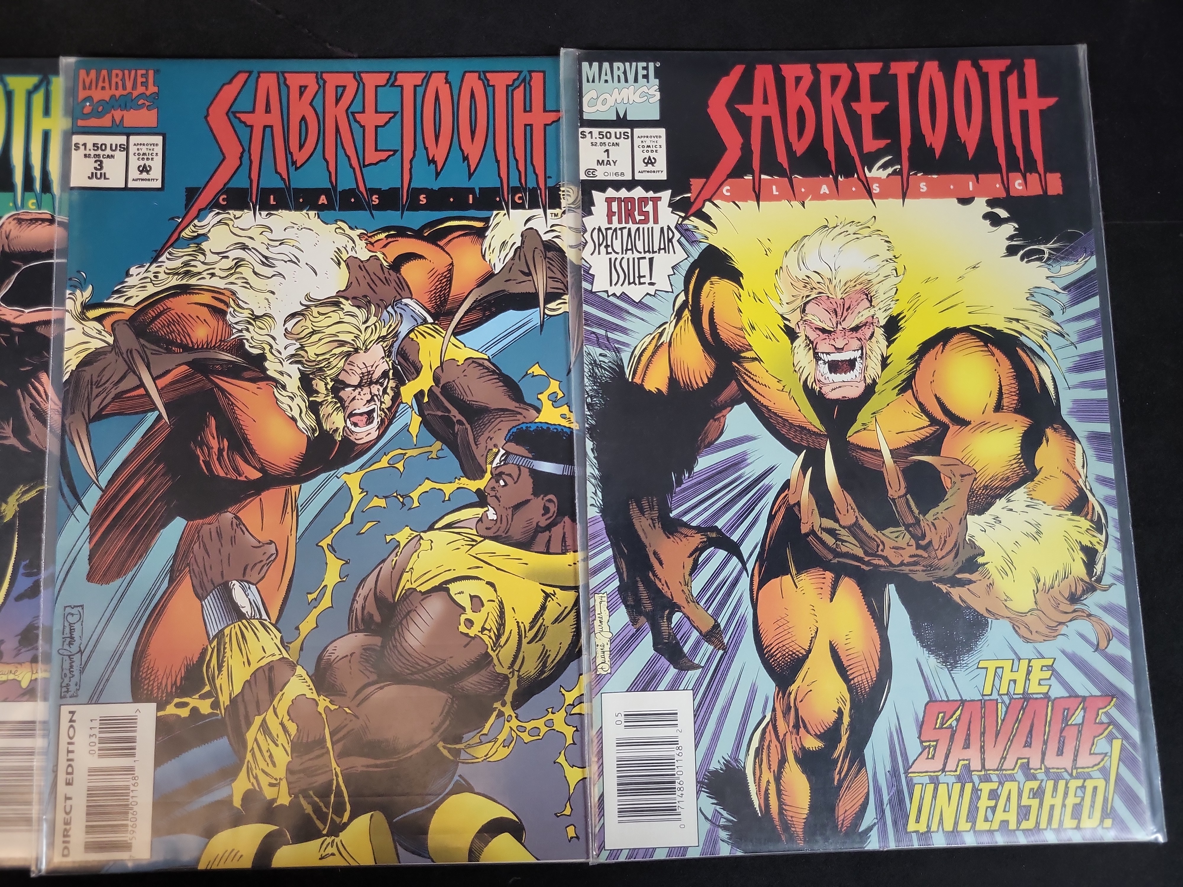 I03693 | A Trio of Marvel Comics Sabretooth Classic Comic Books Issues 1 2 and 3