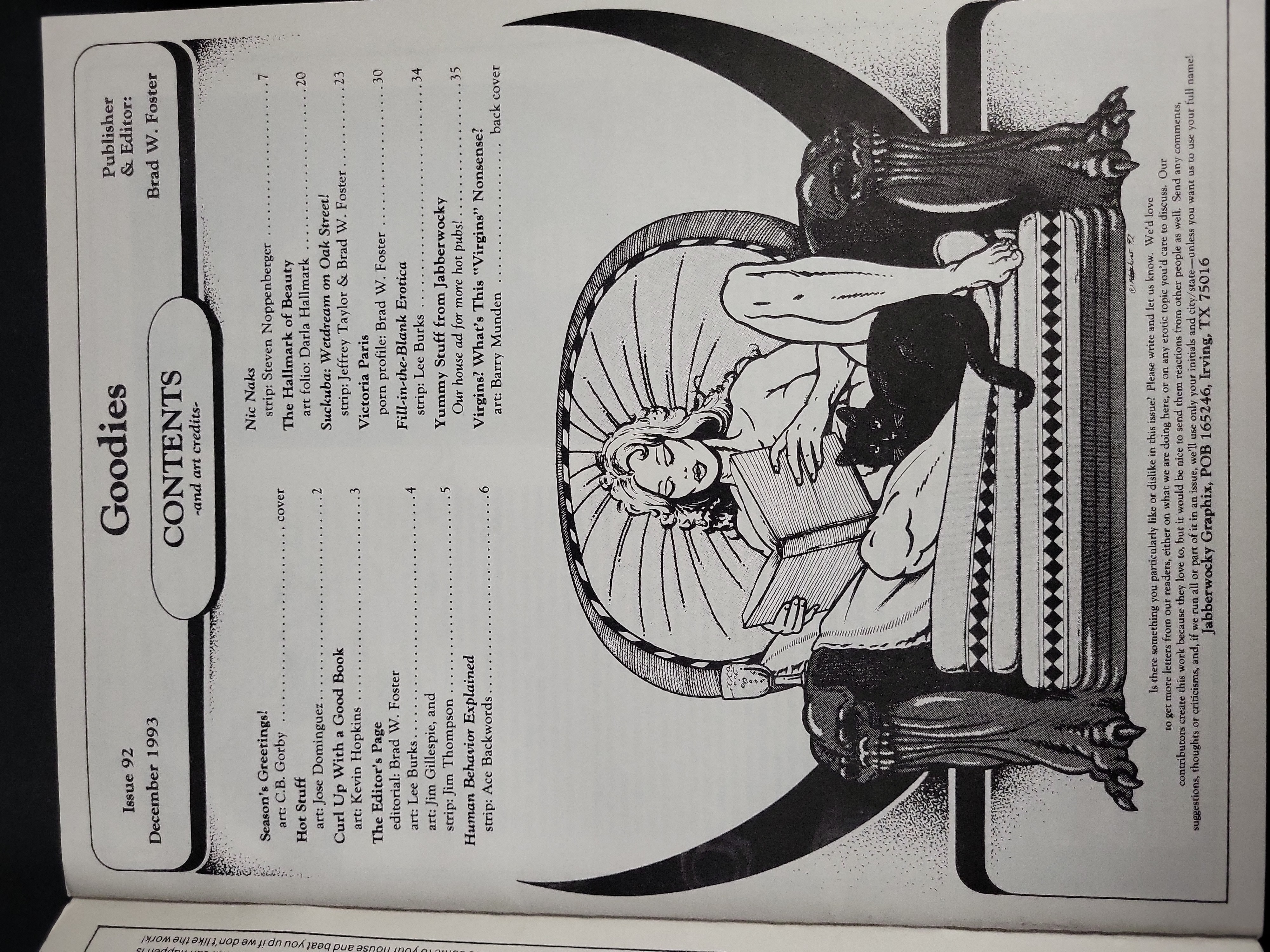 I03298 | Goodies Issue 92, December 1993, Jabberwocky Graphix Adult Anthology Comic