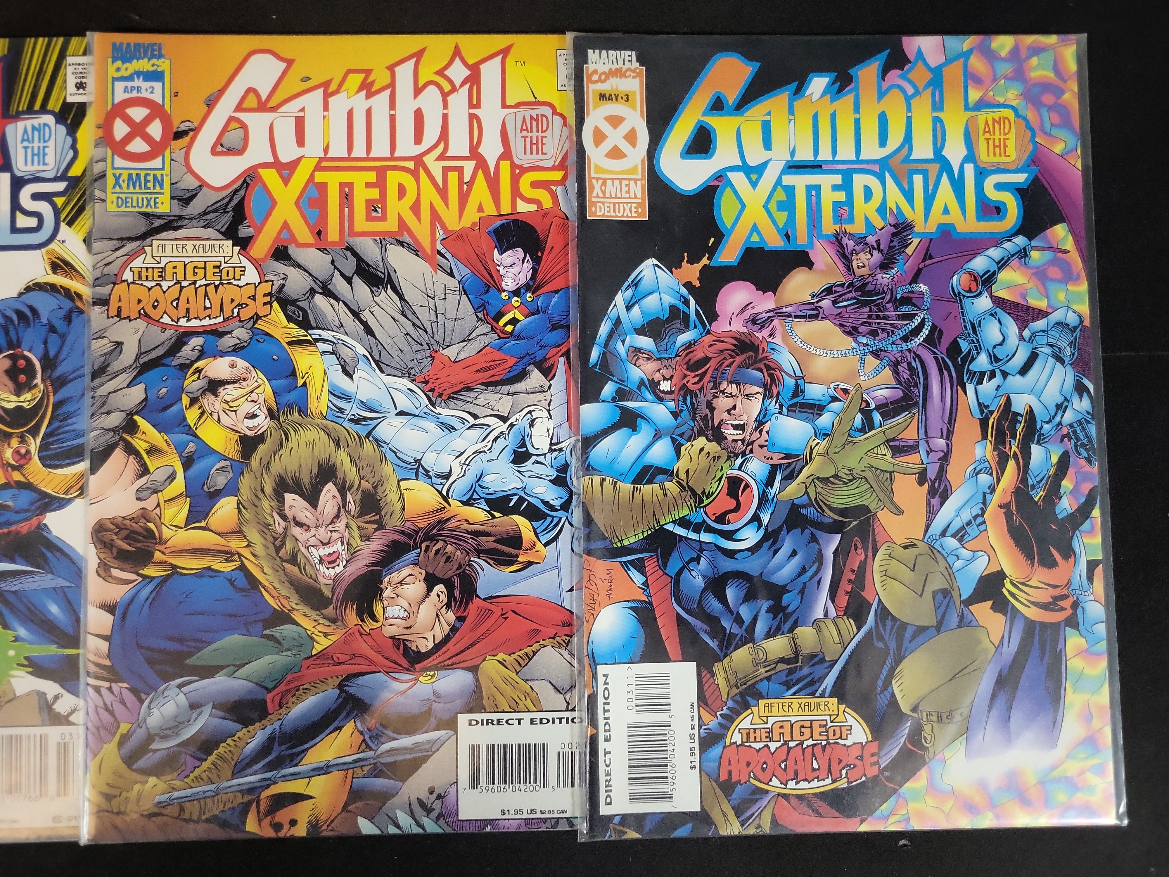 I03681 | A Trio of Marvel Comics Gambit and the X-Ternals Age of Apocalypse Issues 1-3 (1995)