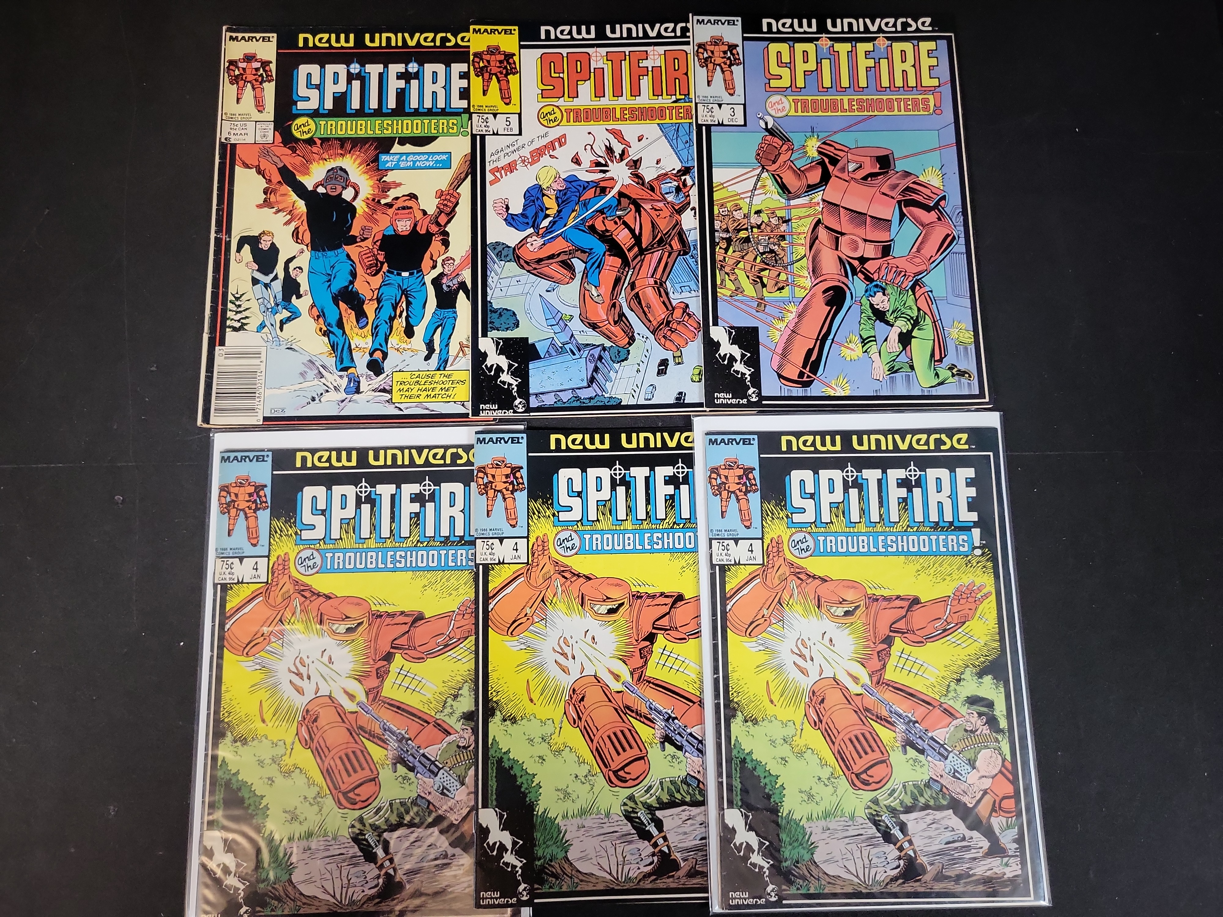 I03695 | Collection of 6 Marvel New Universe Spitfire and the Troubleshooters Comic Books