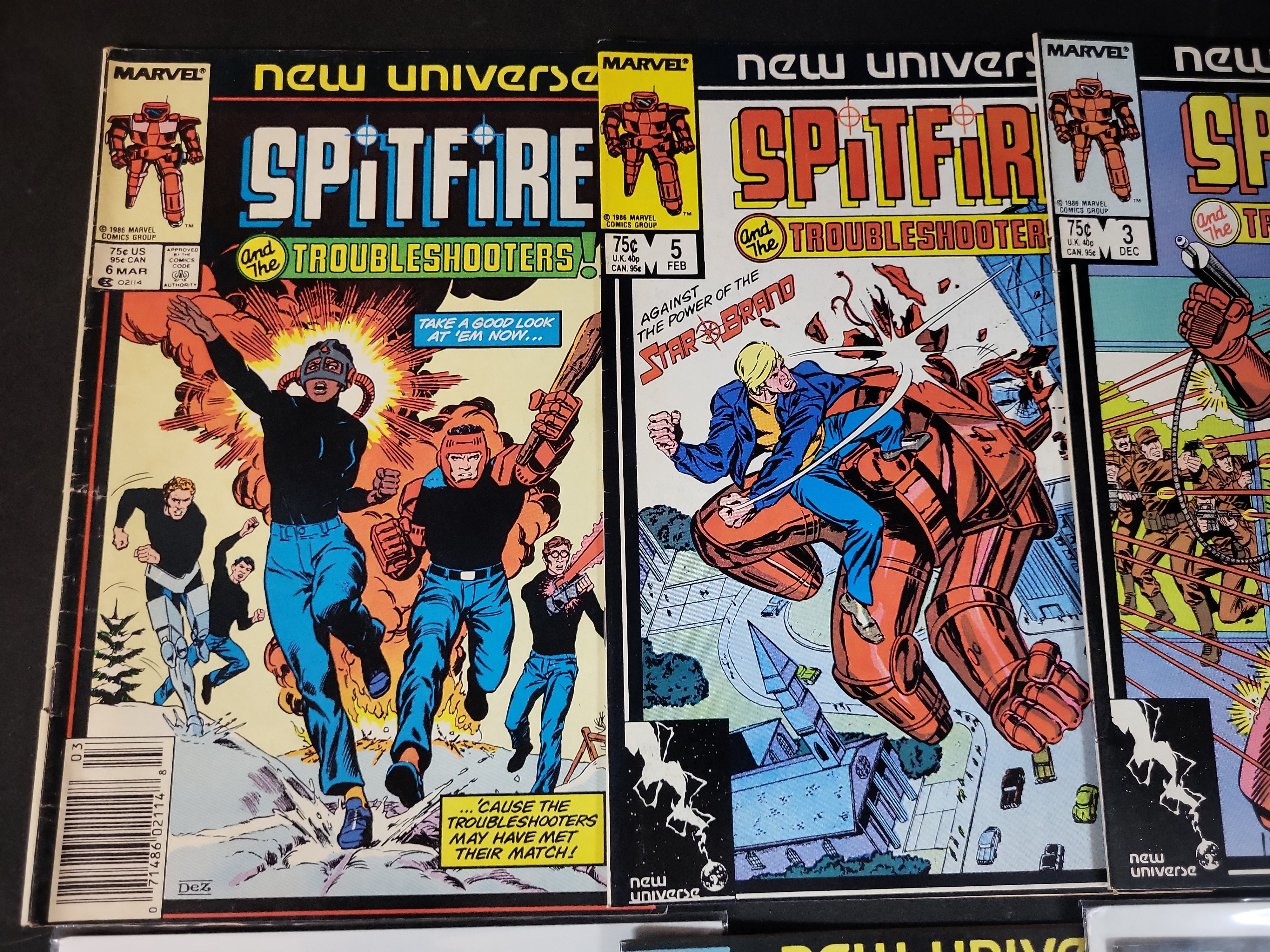 I03695 | Collection of 6 Marvel New Universe Spitfire and the Troubleshooters Comic Books
