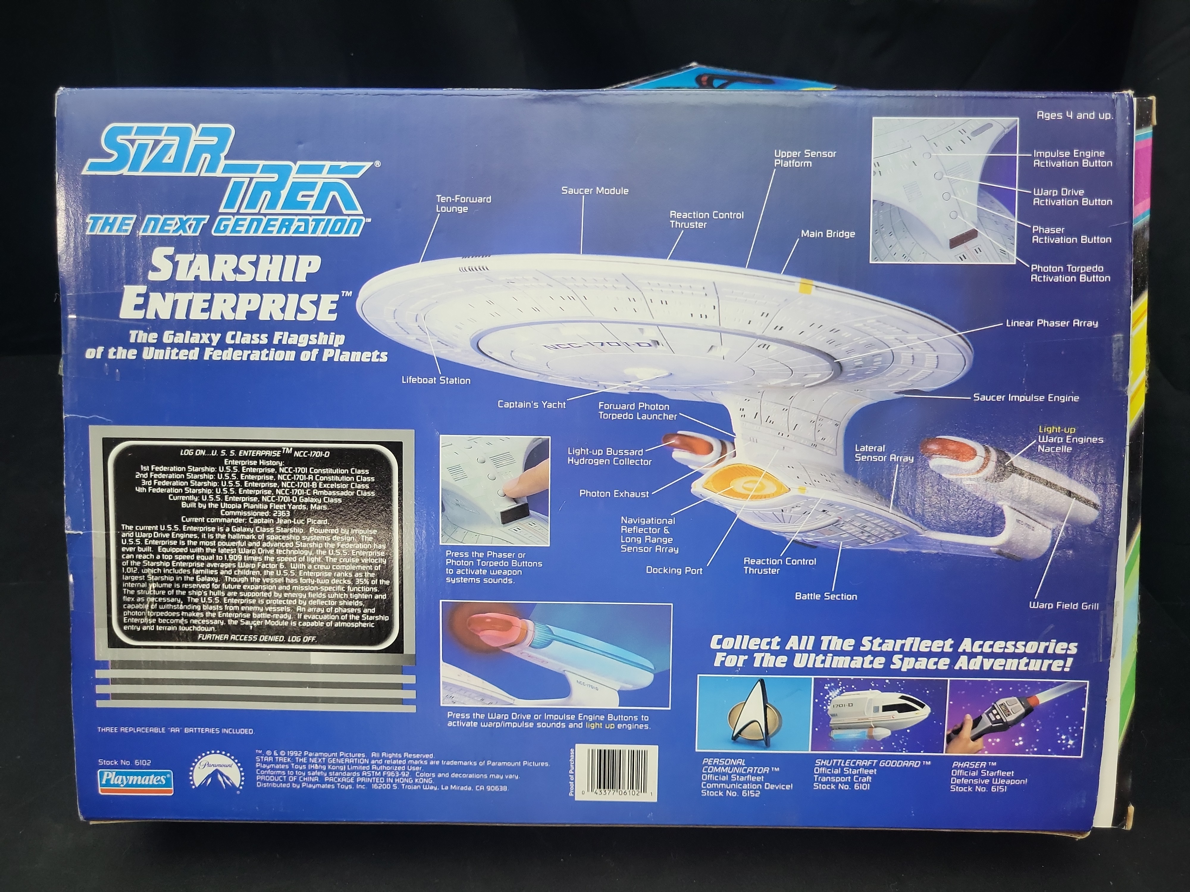 I03522 | Three Playmates Star Trek The Next Generation Electronic Starship Replicas