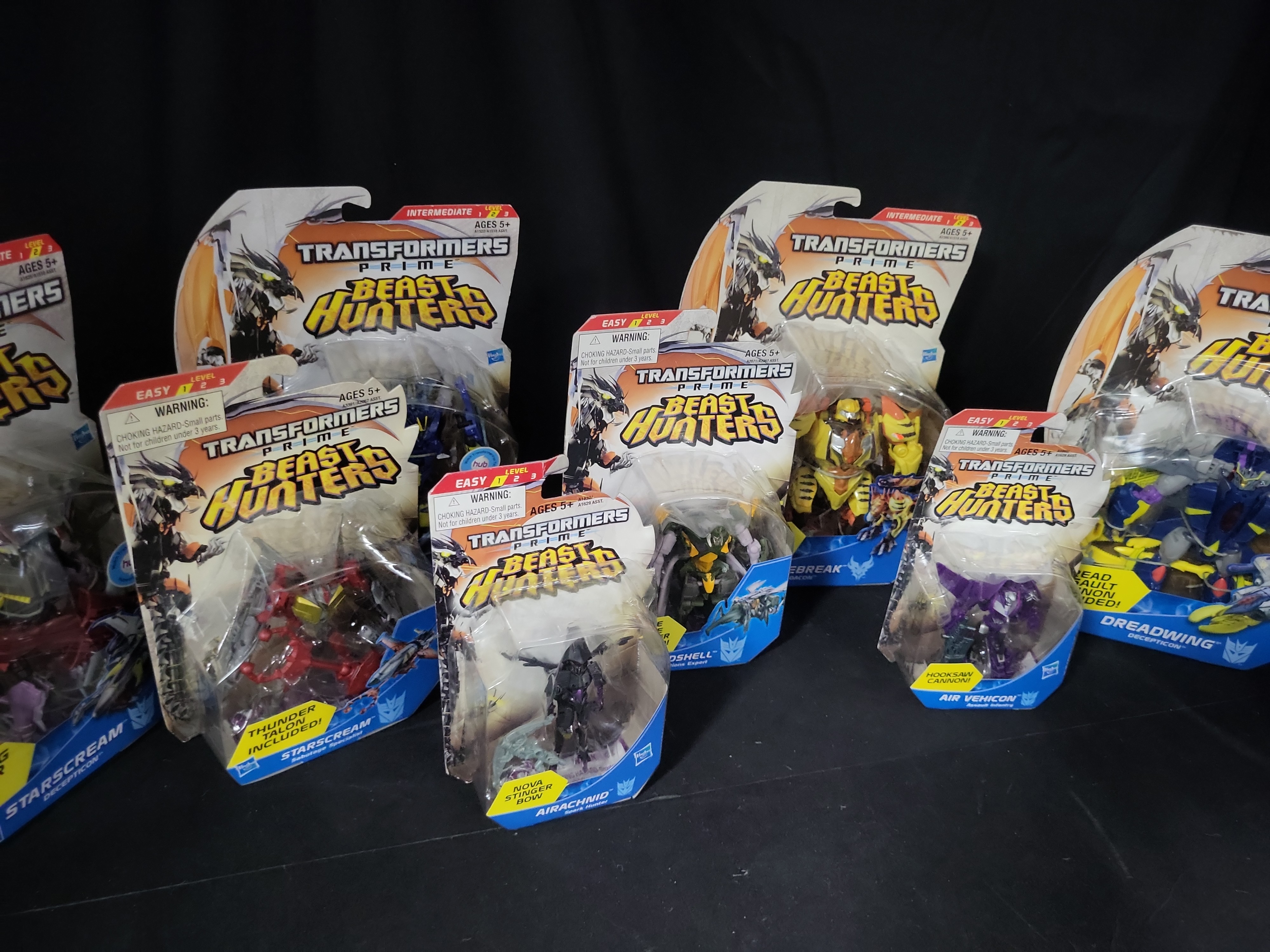 I03530 | A Collection of Eight Hasbro Transformers Prime Beast Hunters Action Figures in Original Packaging