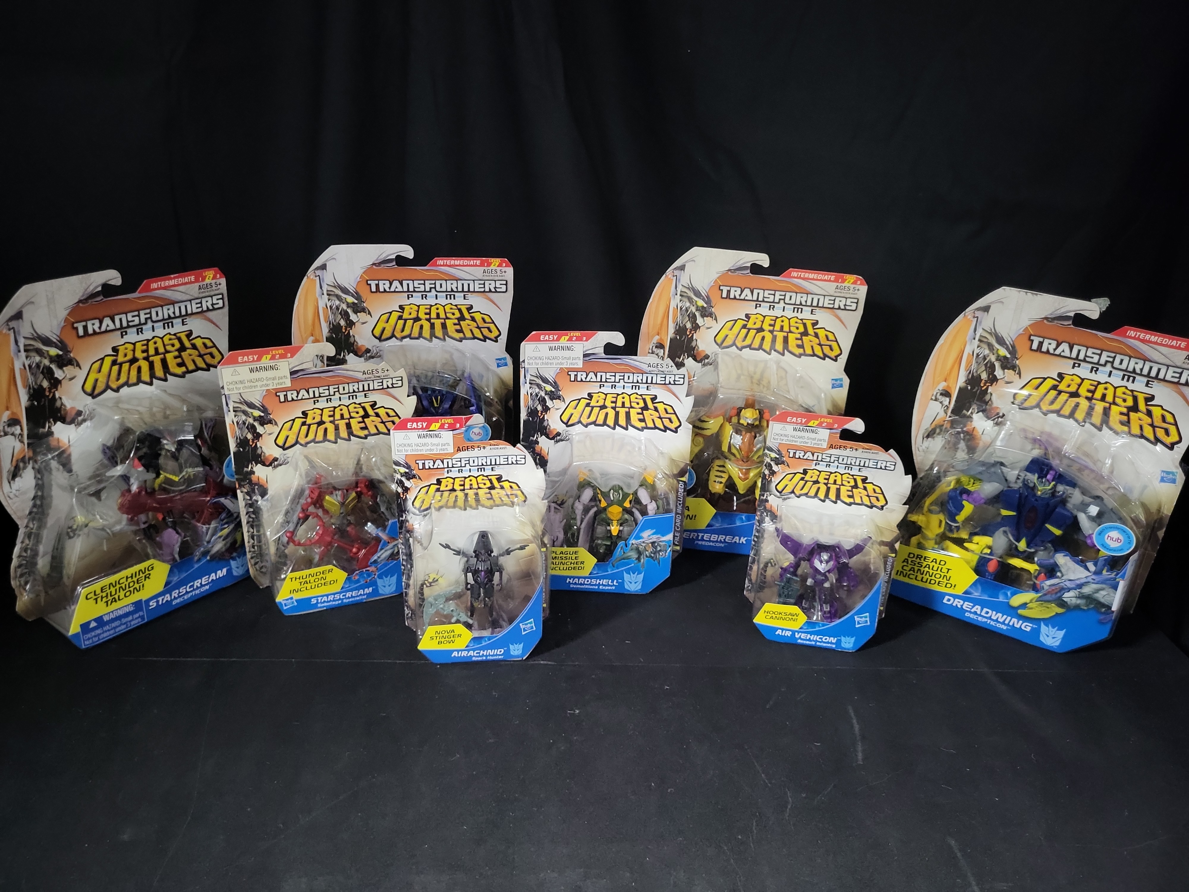 I03530 | A Collection of Eight Hasbro Transformers Prime Beast Hunters Action Figures in Original Packaging