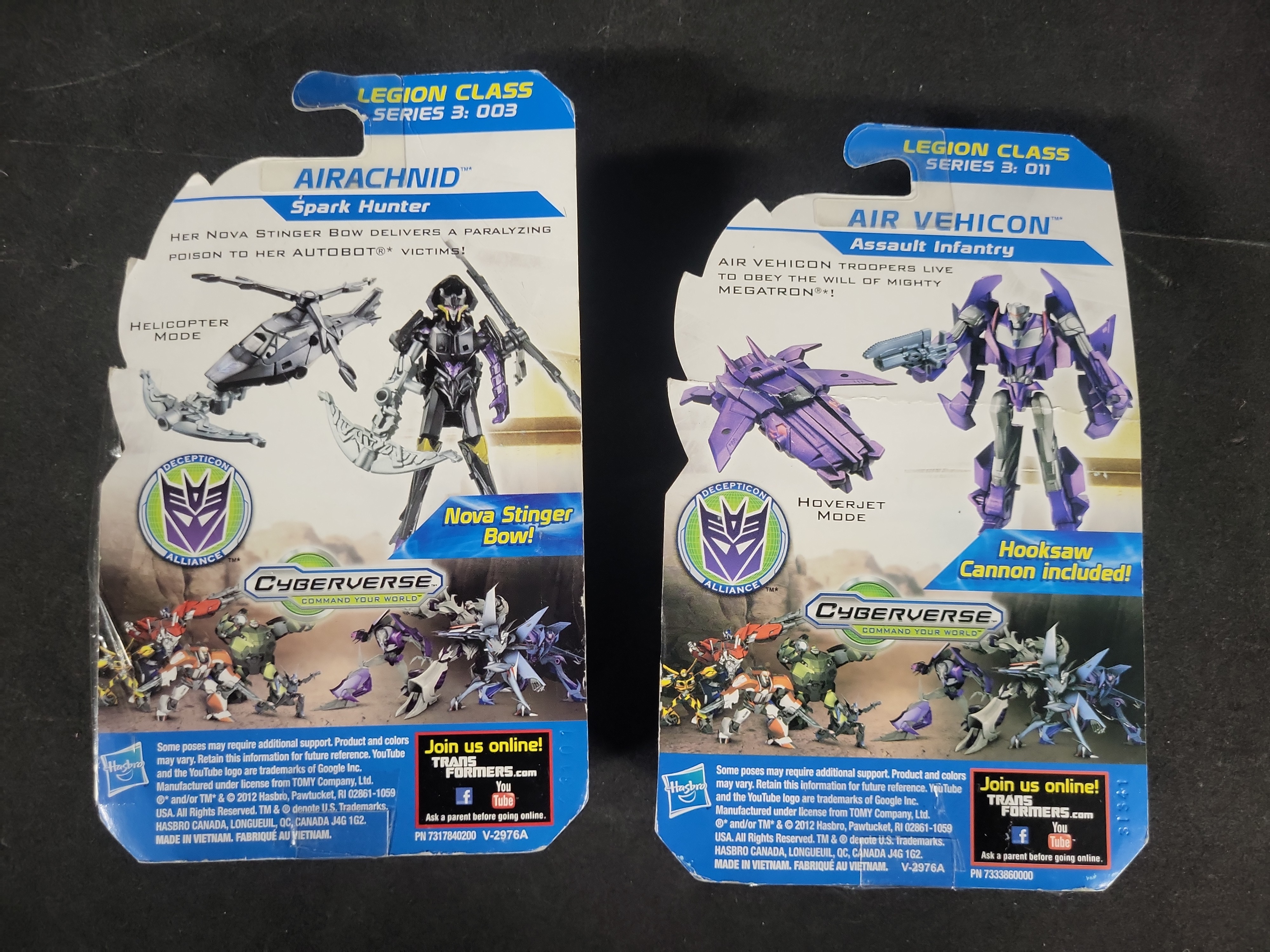 I03530 | A Collection of Eight Hasbro Transformers Prime Beast Hunters Action Figures in Original Packaging