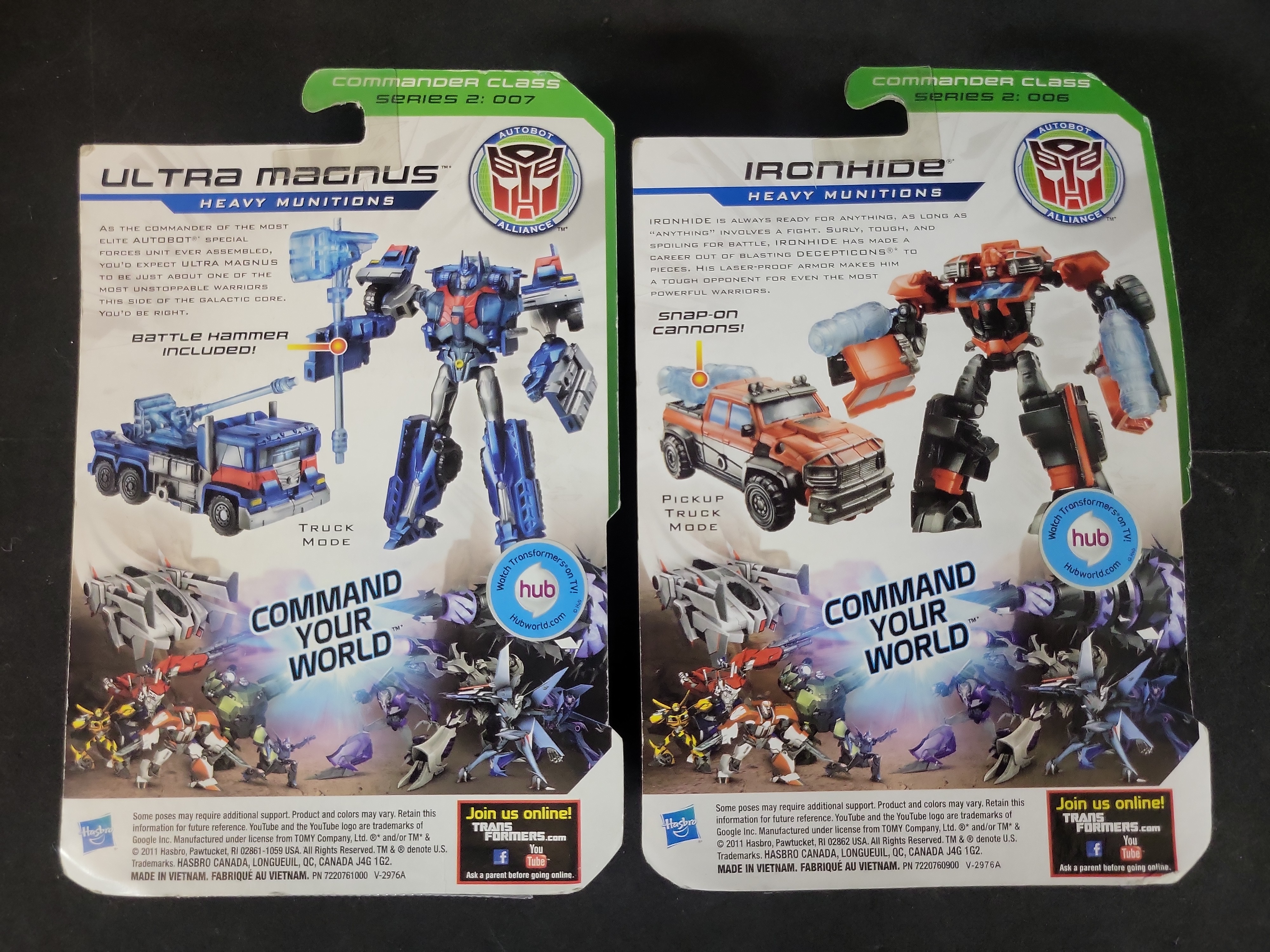 I03518 | A Trio of Hasbro Transformers Prime Action Figures including Weaponizer Optimus Prime
