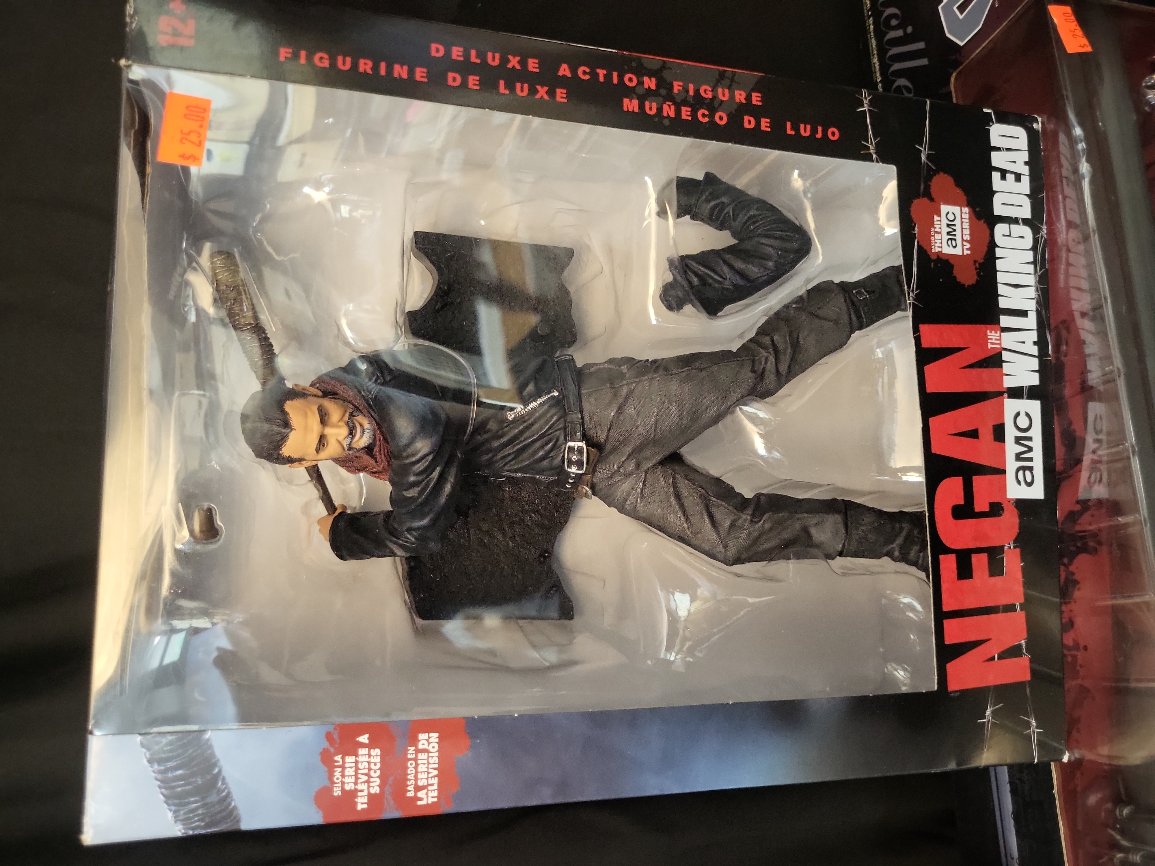 I03517 | Three The Walking Dead Negan Collectibles Including McFarlane Action Figure and Lucille Prop Replicas