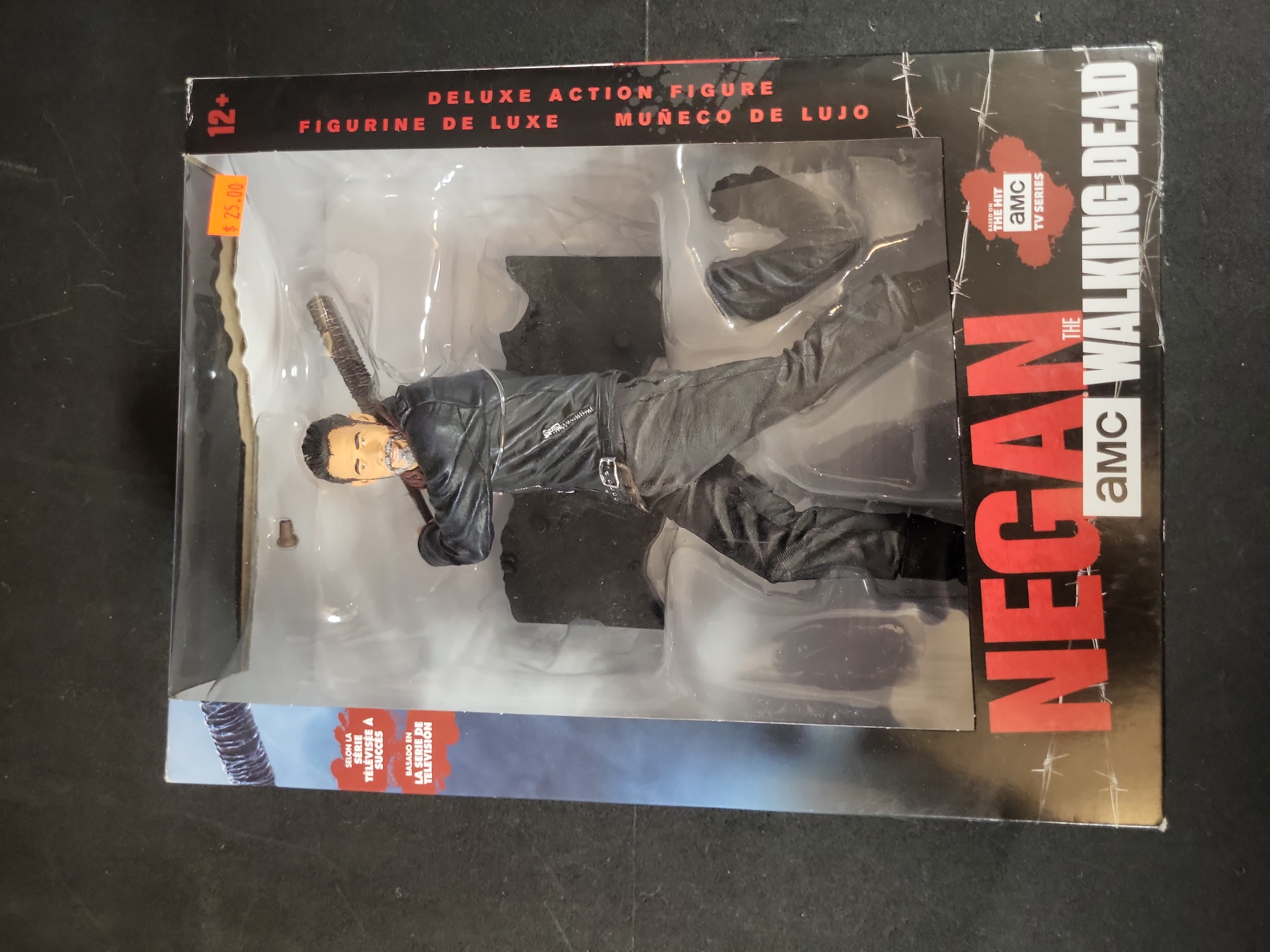I03517 | Three The Walking Dead Negan Collectibles Including McFarlane Action Figure and Lucille Prop Replicas