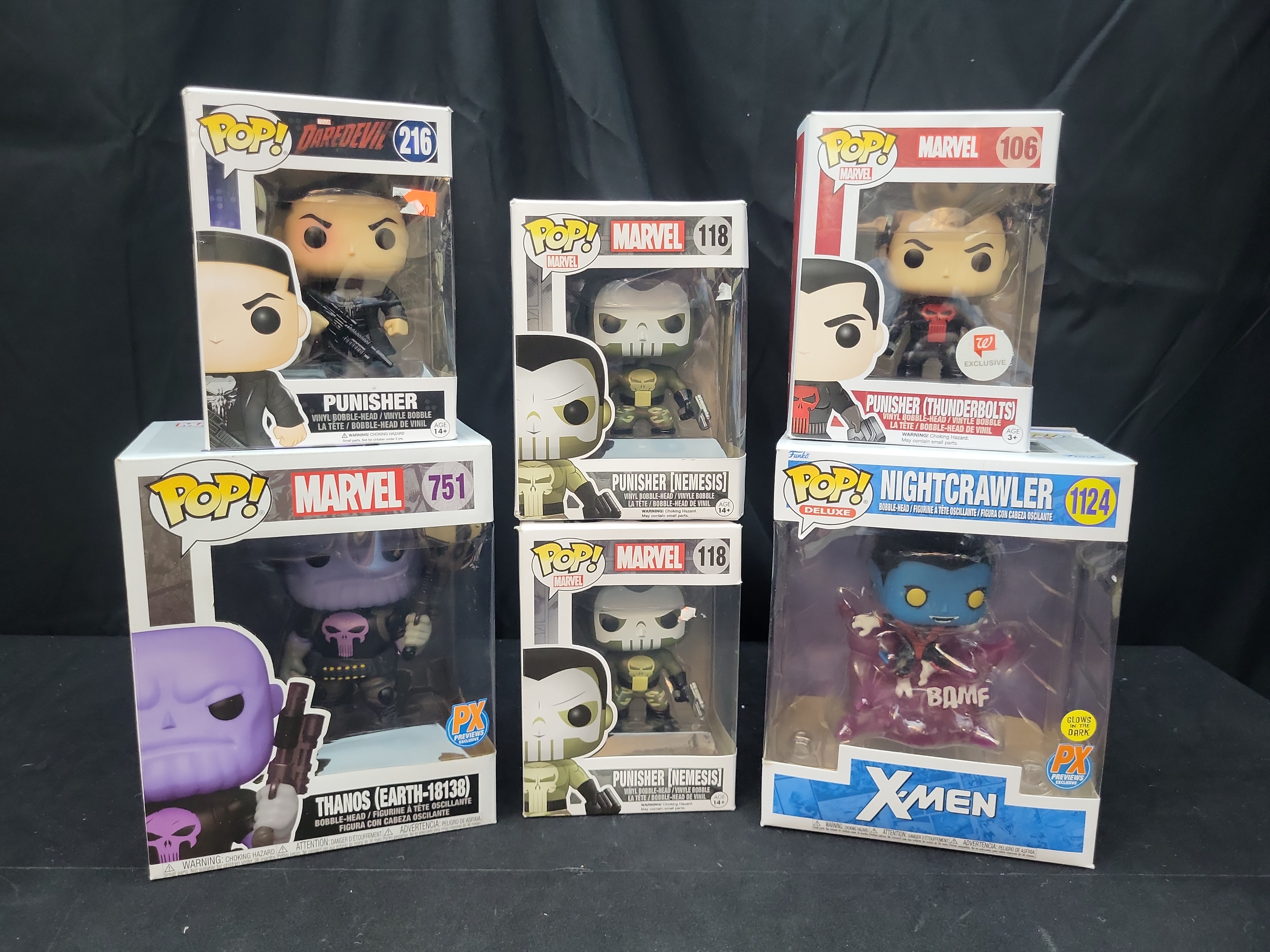 I03501 | A Collection of Six Funko Pop! Marvel Vinyl Bobble-Head Figures