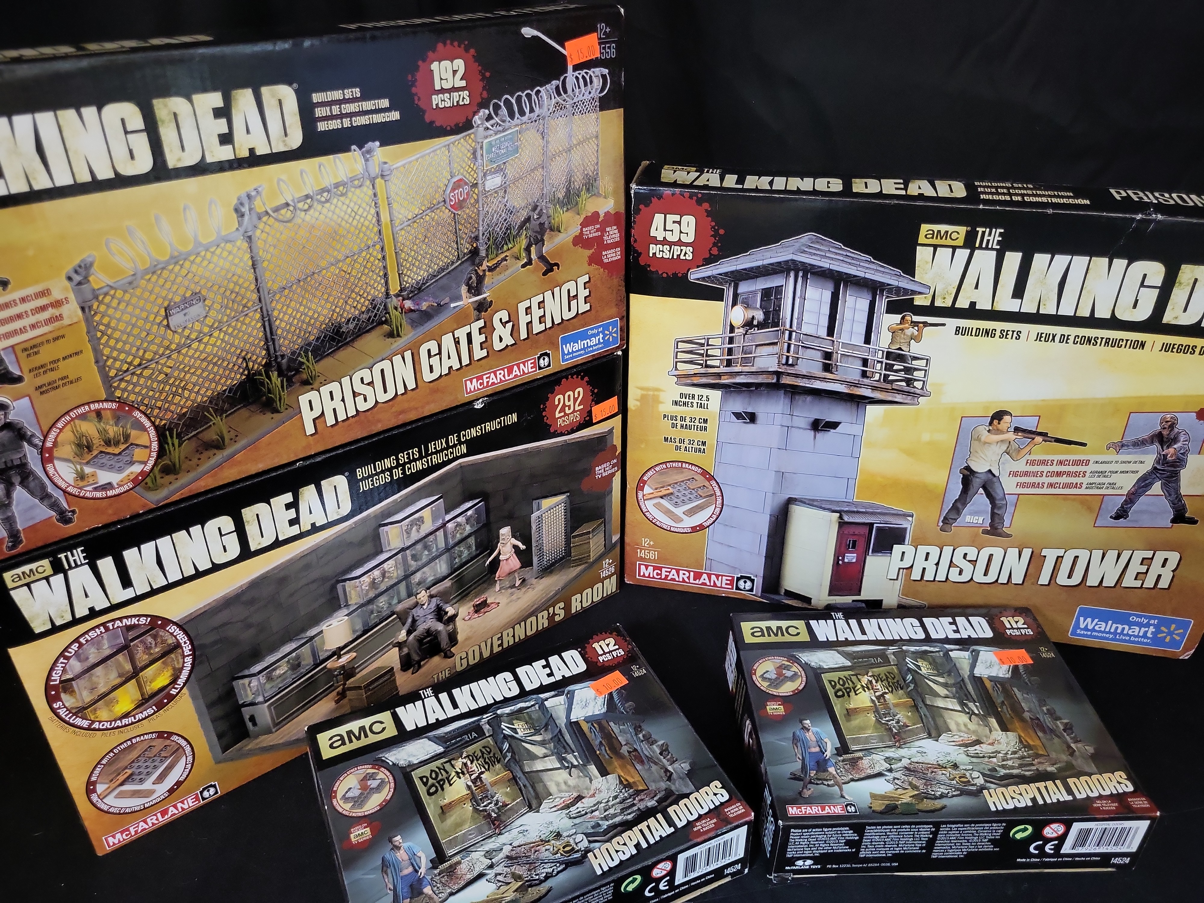 I03520 | Five McFarlane Toys The Walking Dead Building Sets including Prison Tower and Gate