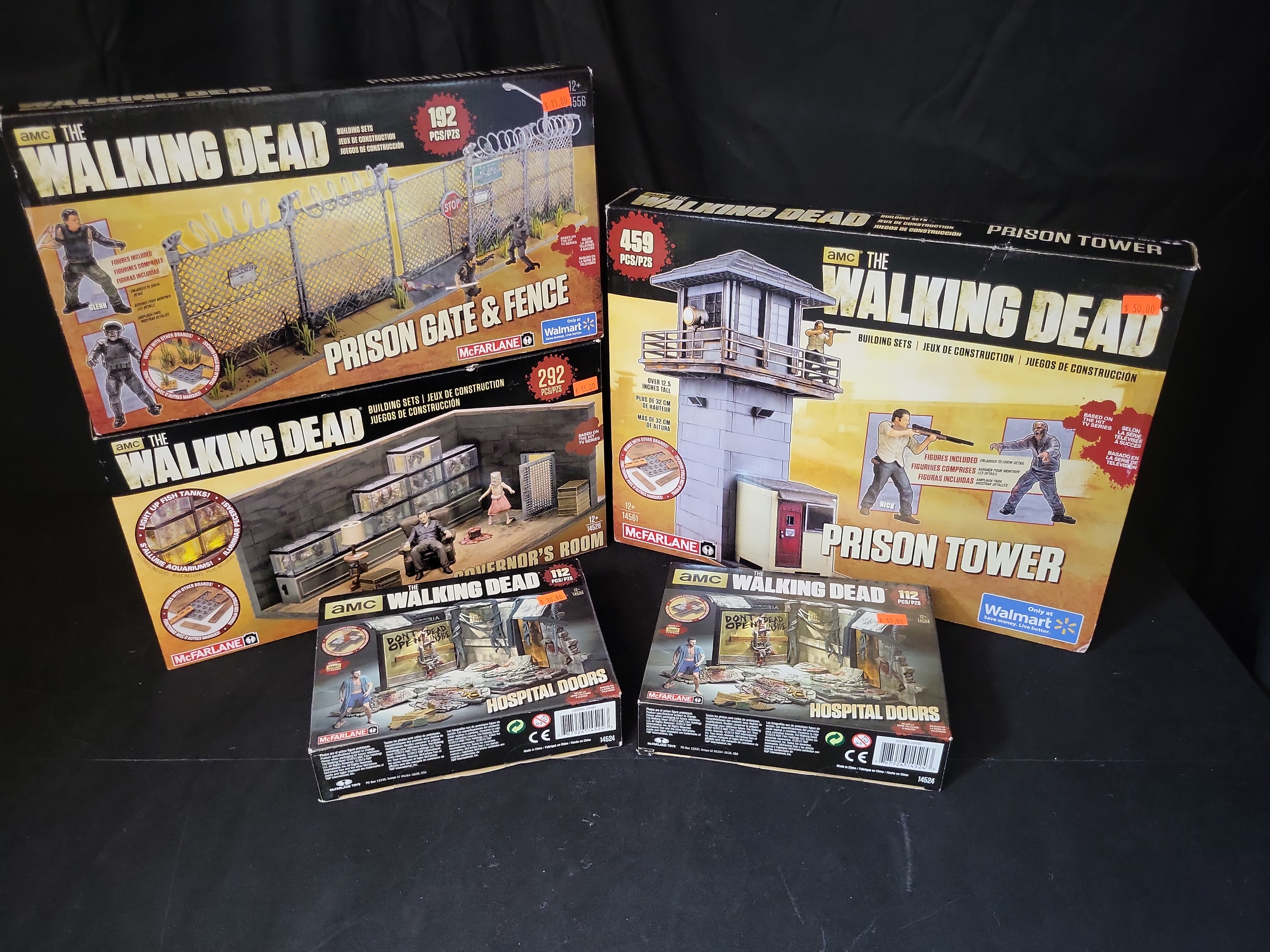 I03520 | Five McFarlane Toys The Walking Dead Building Sets including Prison Tower and Gate