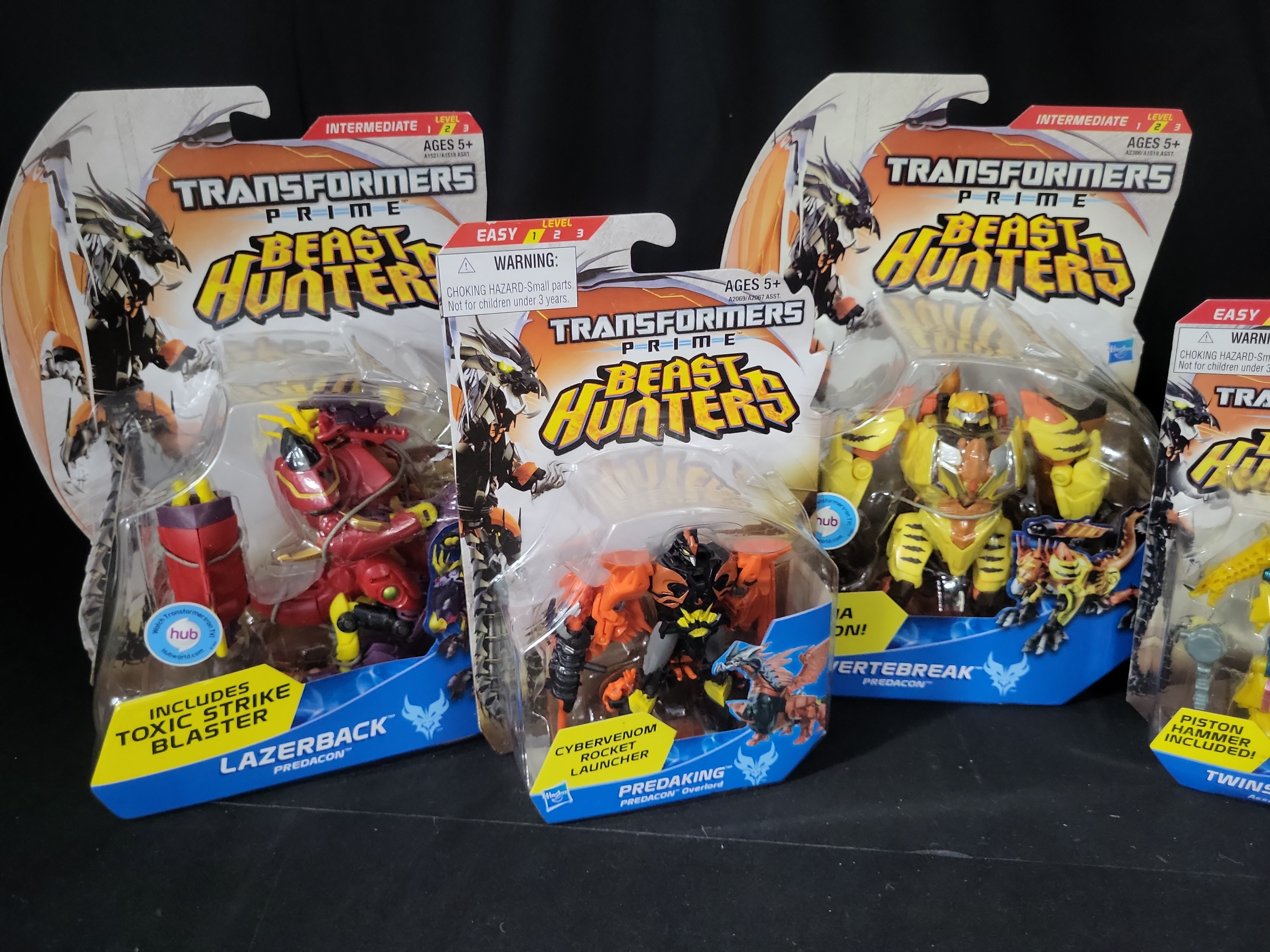 I03533 | Five Hasbro Transformers Prime Beast Hunters Predacon Action Figures