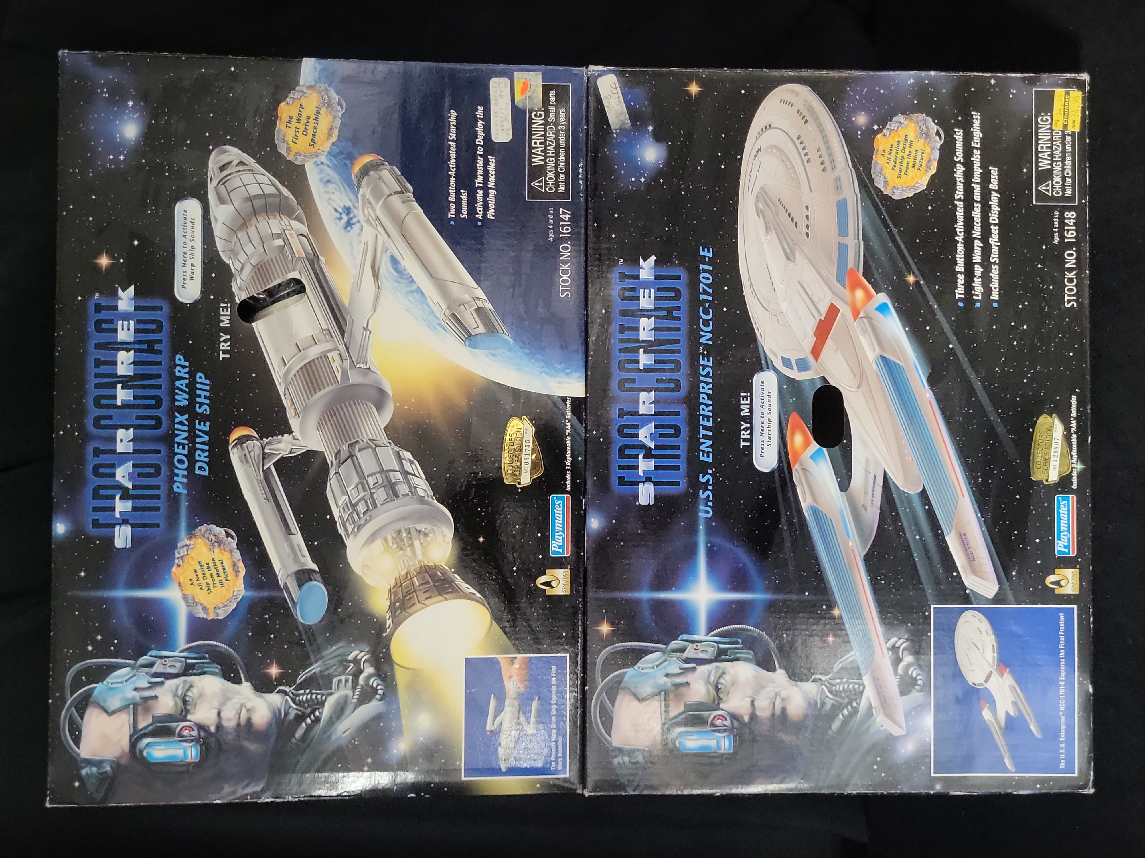 I03527 | Two Playmates Star Trek First Contact Electronic Starships in Original Boxes