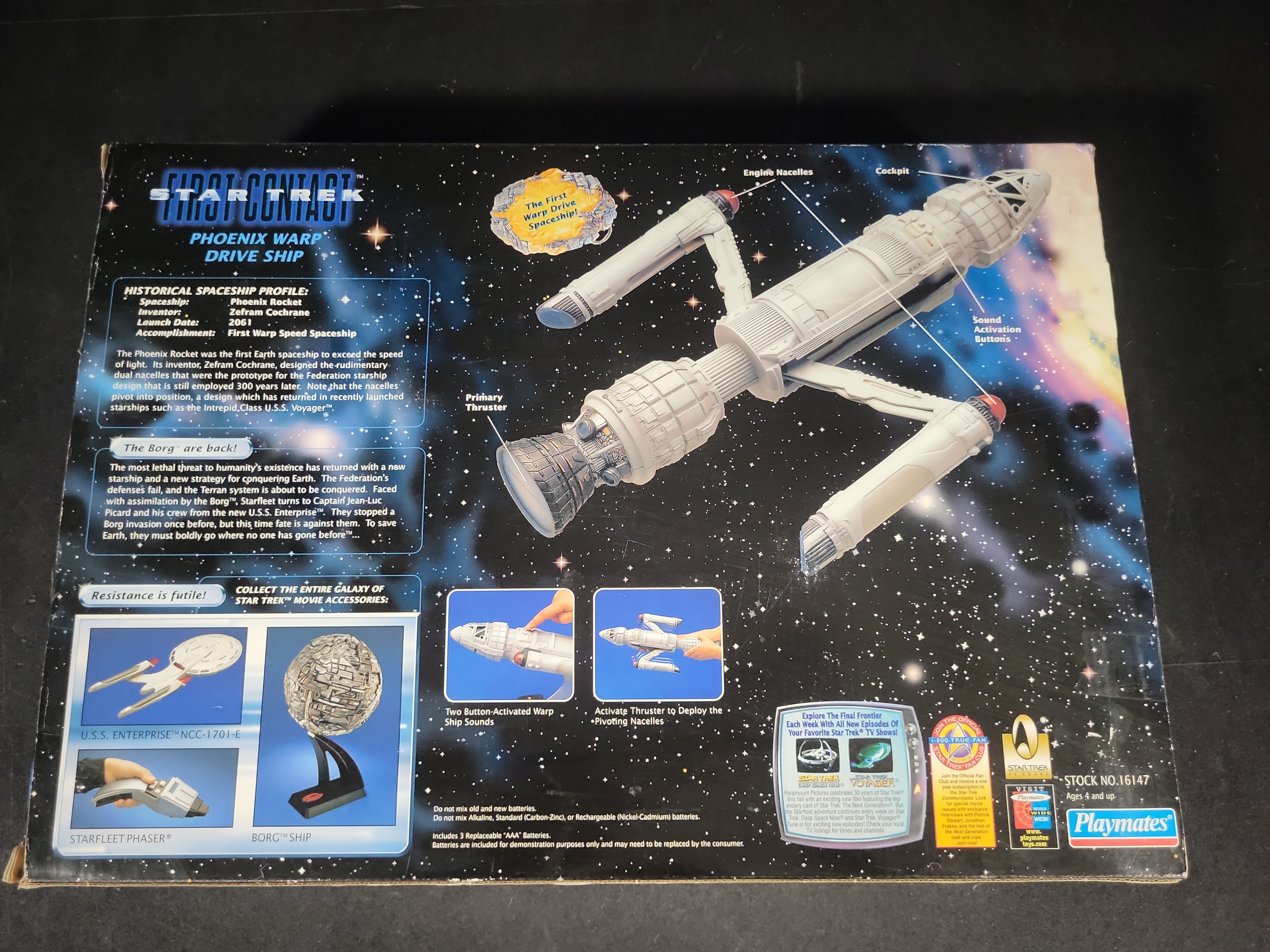 I03527 | Two Playmates Star Trek First Contact Electronic Starships in Original Boxes