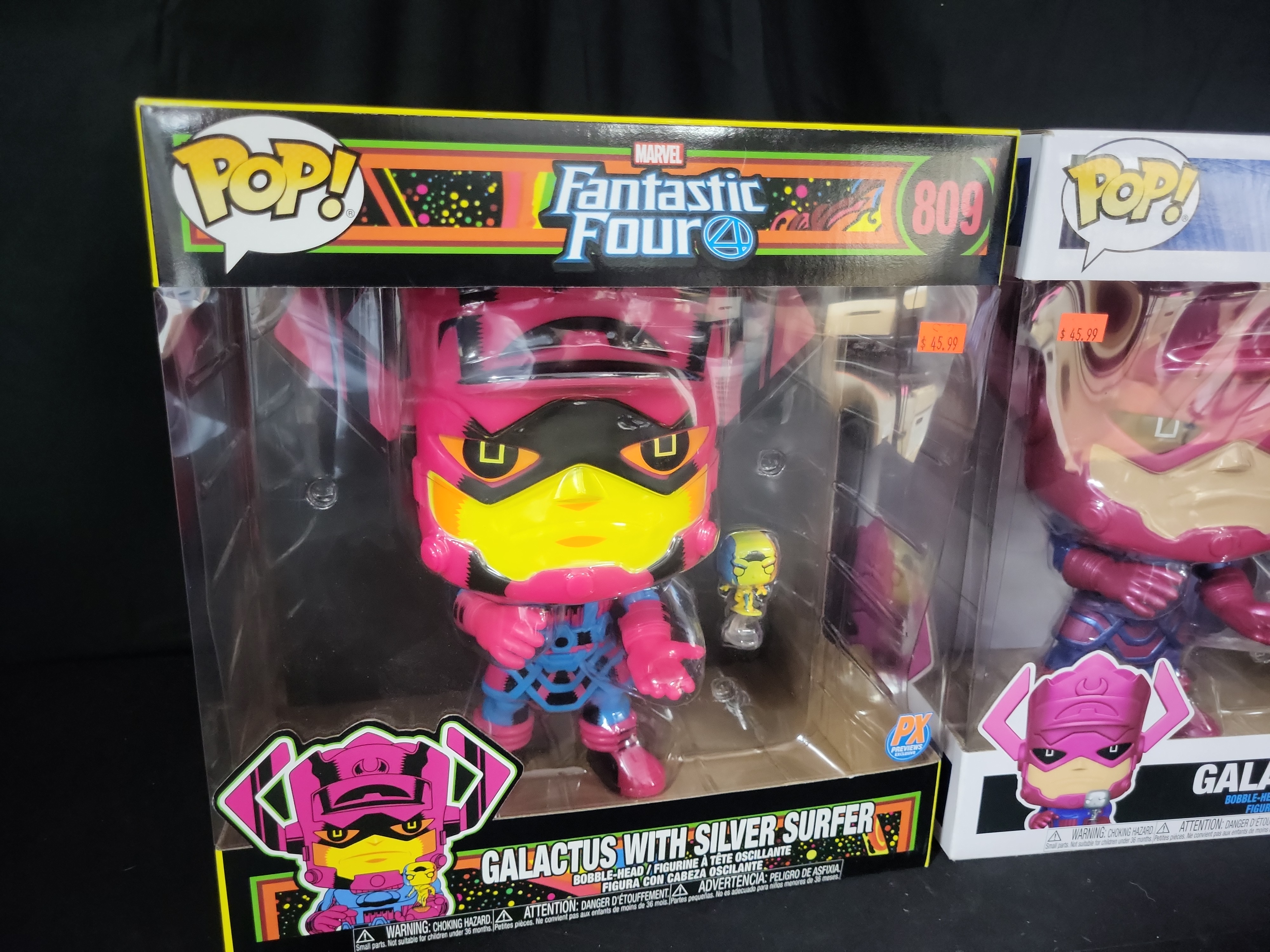 I03551 | A Pair of Funko Pop! Marvel Fantastic Four Jumbo Galactus with Silver Surfer Vinyl Figures
