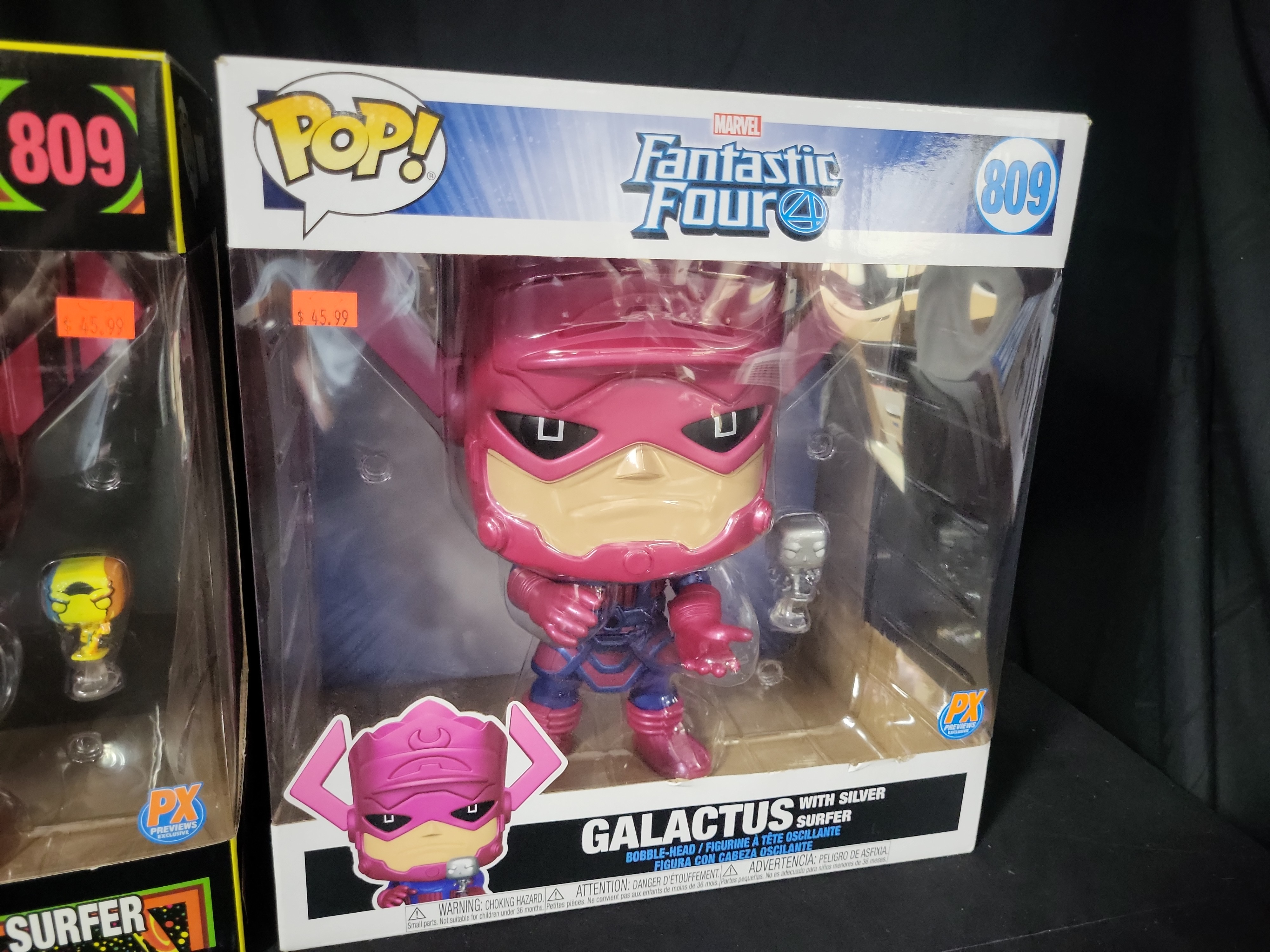 I03551 | A Pair of Funko Pop! Marvel Fantastic Four Jumbo Galactus with Silver Surfer Vinyl Figures