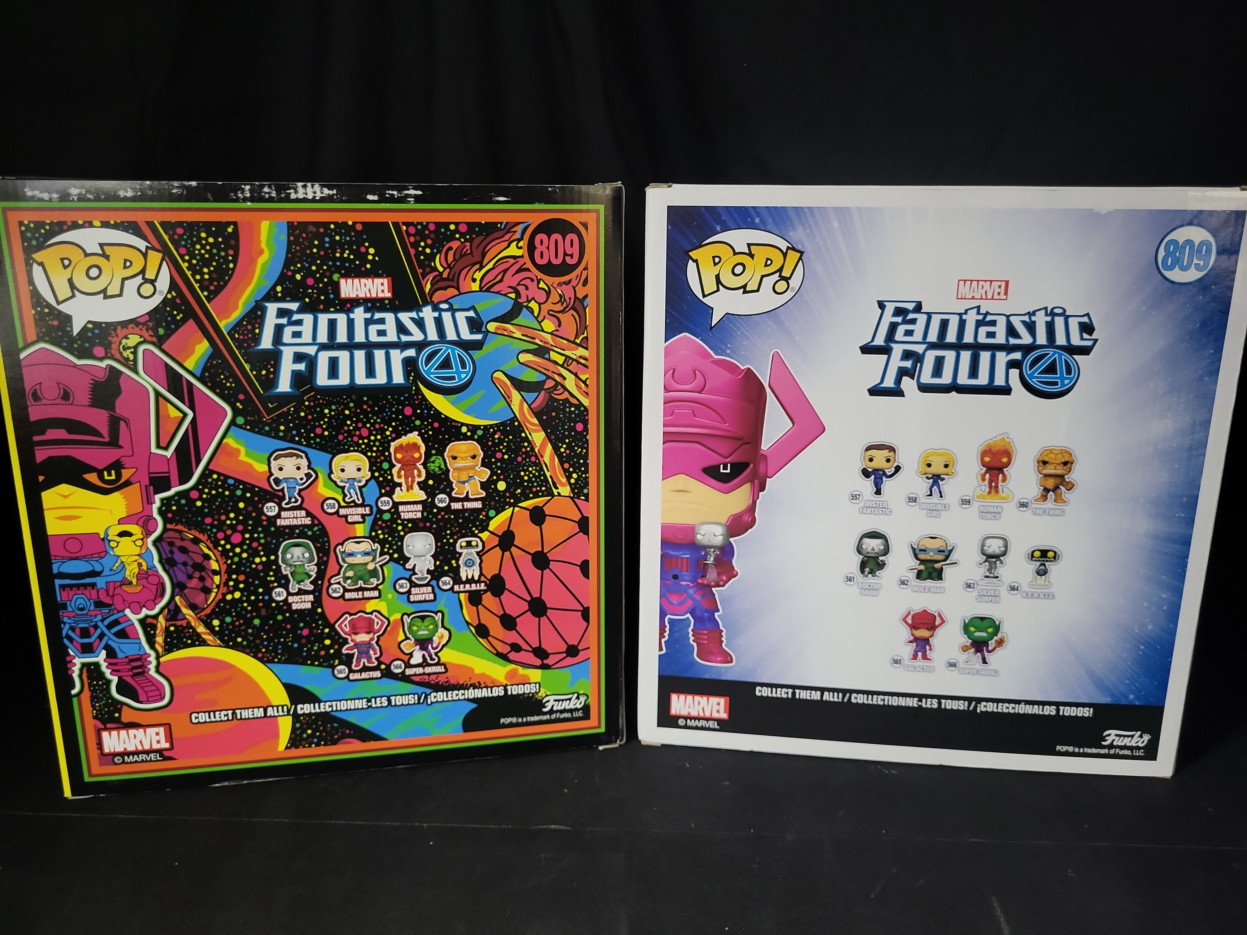 I03551 | A Pair of Funko Pop! Marvel Fantastic Four Jumbo Galactus with Silver Surfer Vinyl Figures