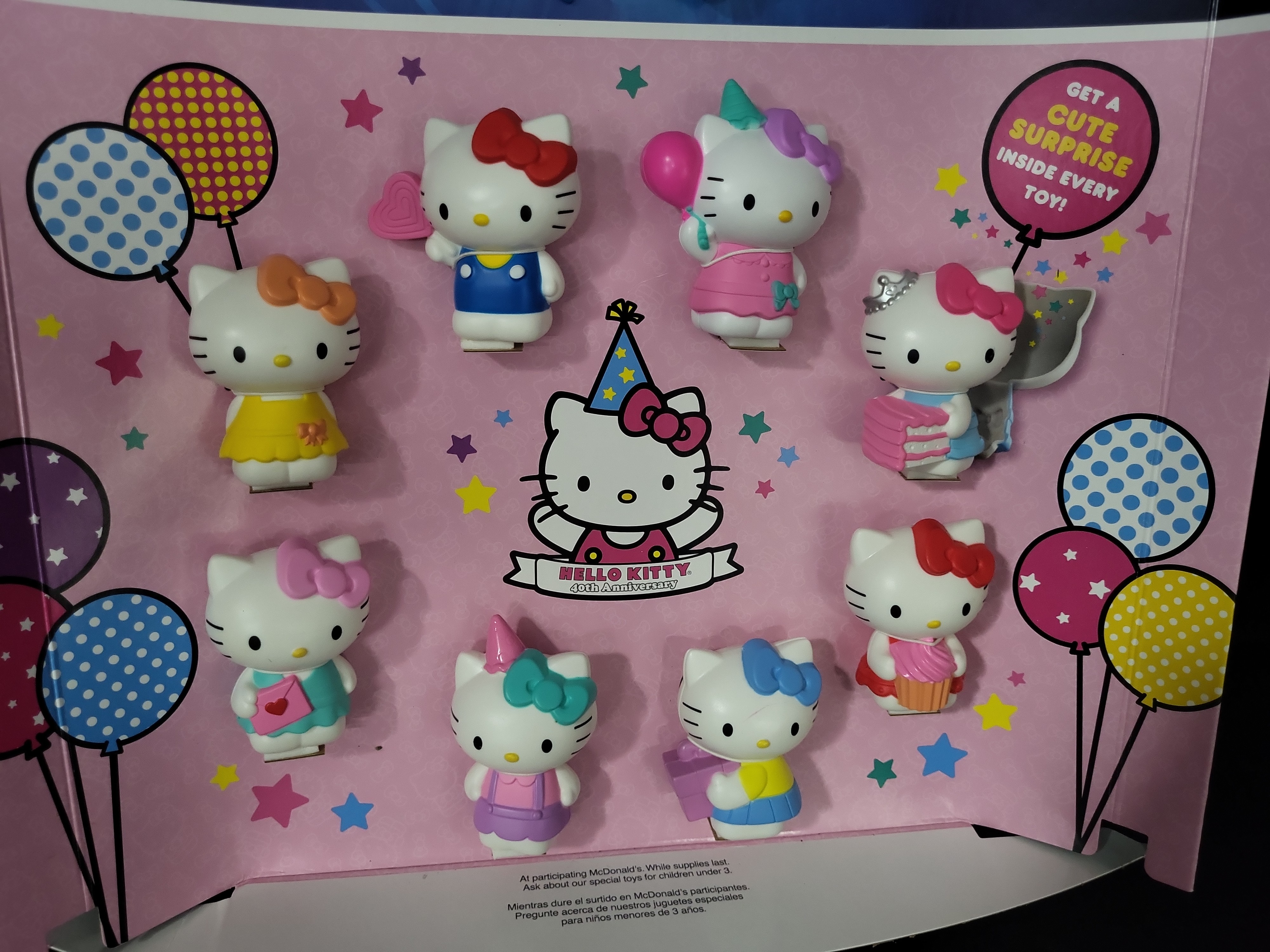 I03185 | McDonald's Happy Meal Promotional In-Store Display Featuring Hello Kitty 40th Anniversary and Max Steel Toys