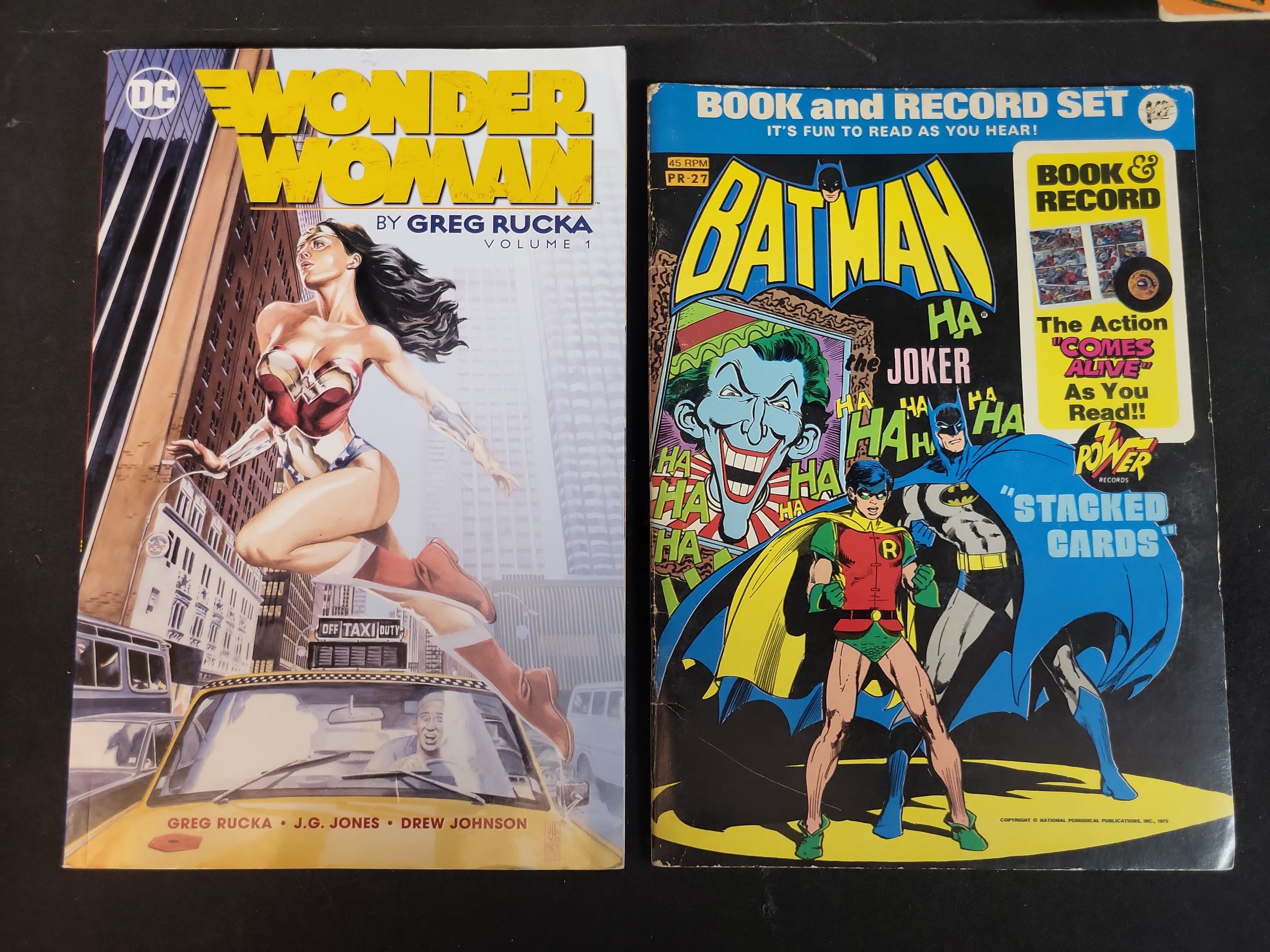 I03665 | A Collection of Marvel and DC Comics Vintage Memorabilia Book and Record Sets and Action Figures