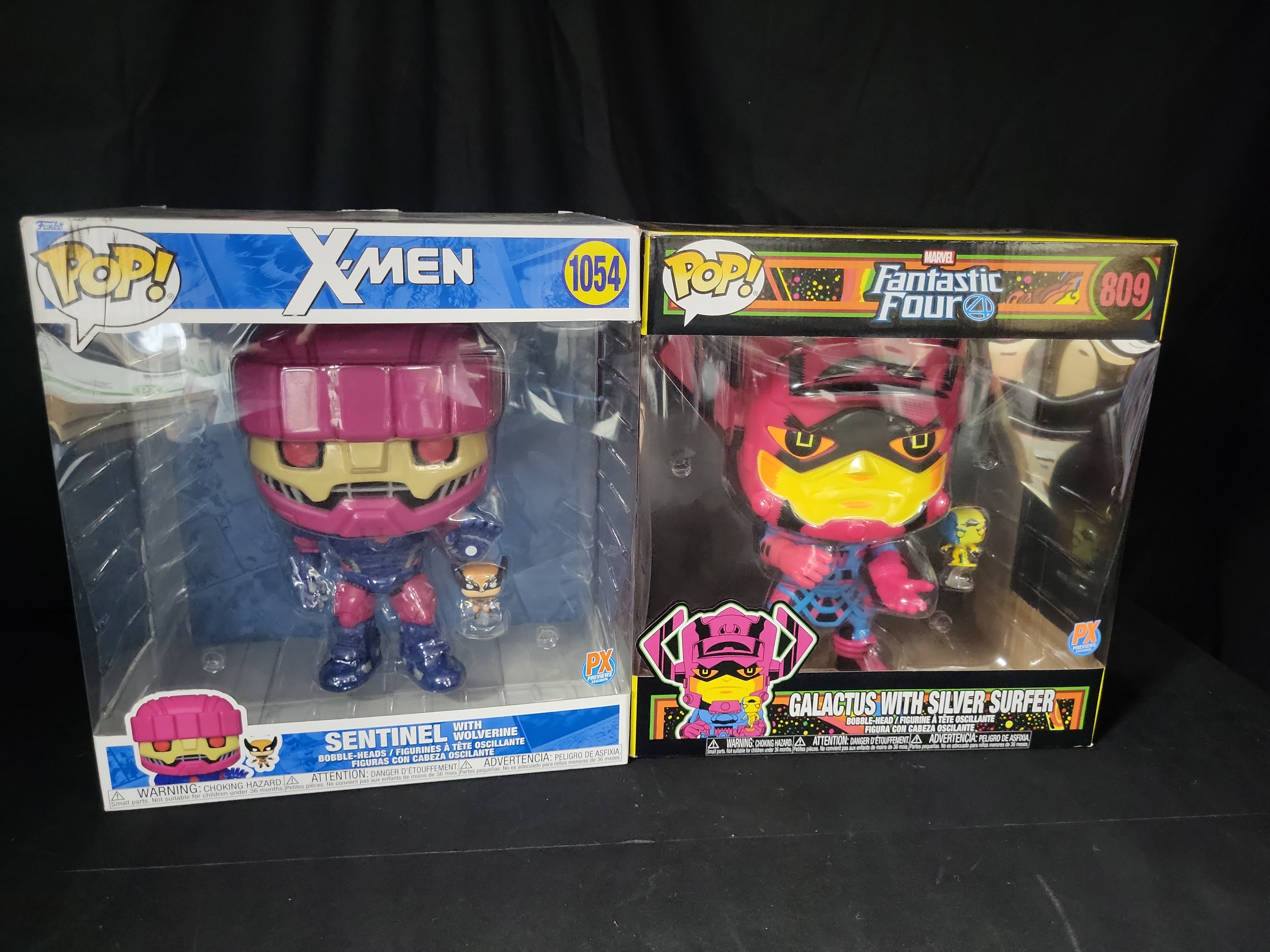 I03552 | A Pair of Funko Pop Jumbo Marvel PX Previews Exclusive Bobble-Head Figures