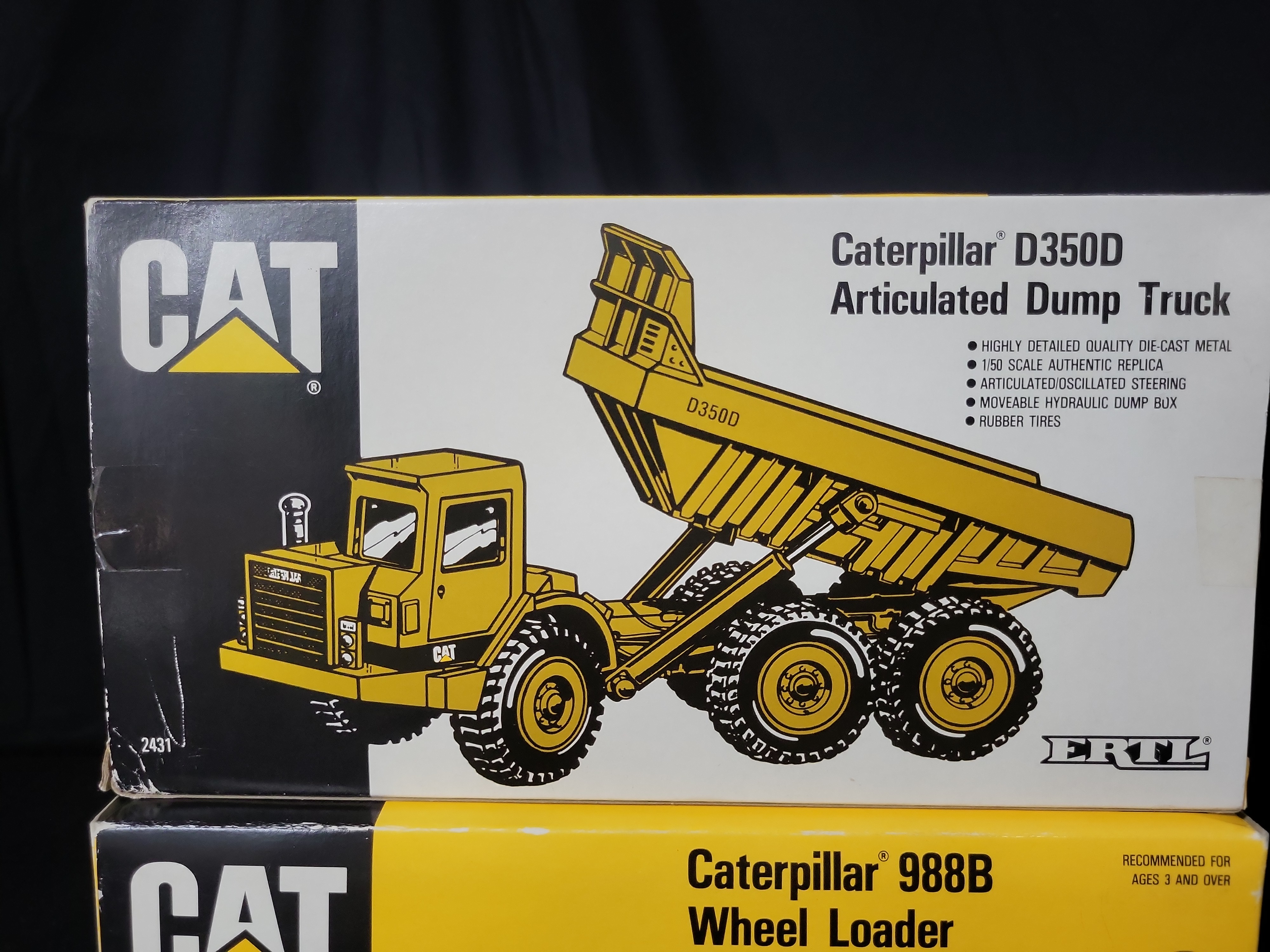I03606 | A Pair of ERTL 1/50 Scale Caterpillar Die-Cast Construction Vehicles in Original Boxes