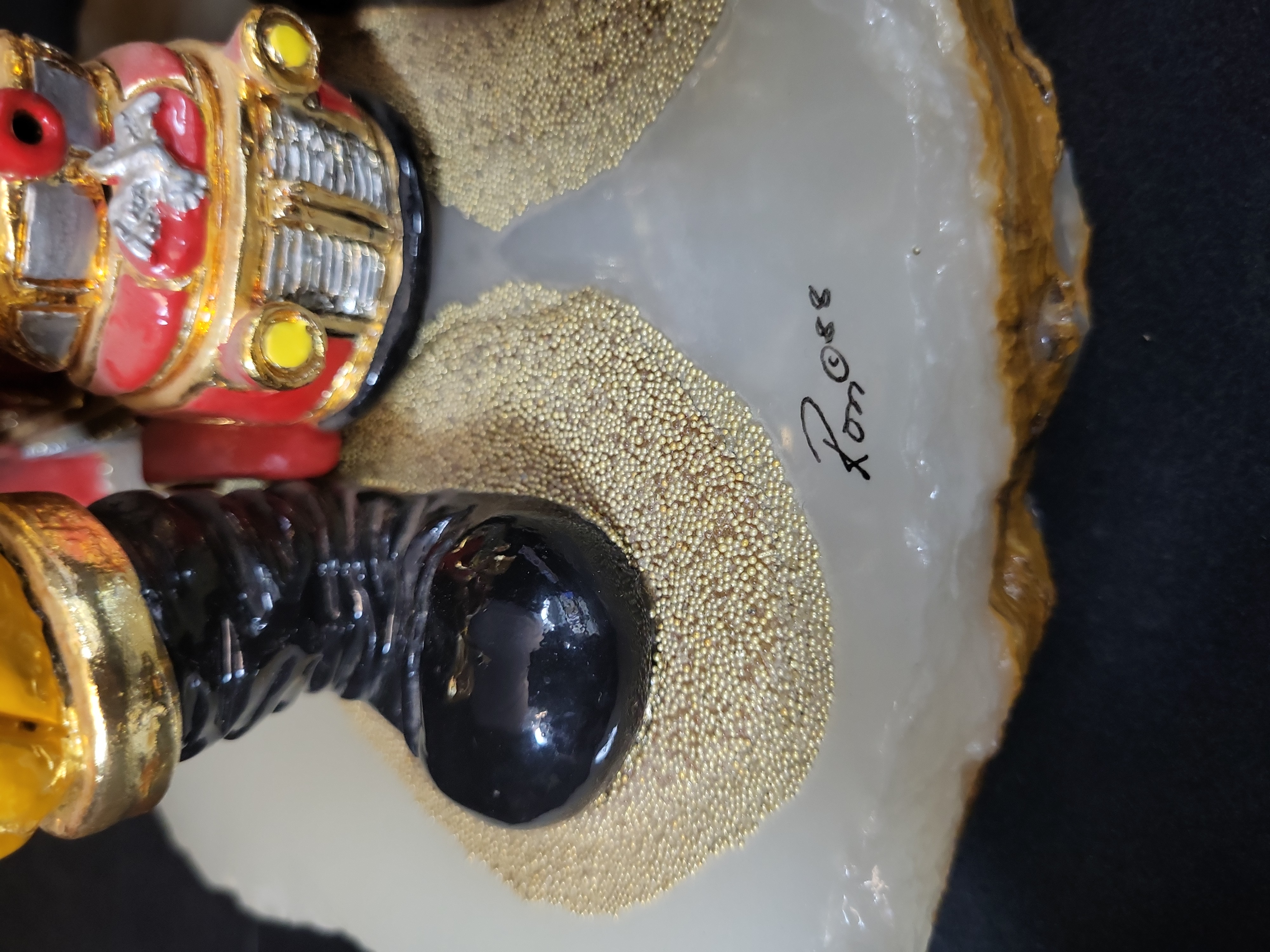 I03209 | Ron Lee Limited Edition Hand Painted Firefighter Figurine on Agate Base 1988