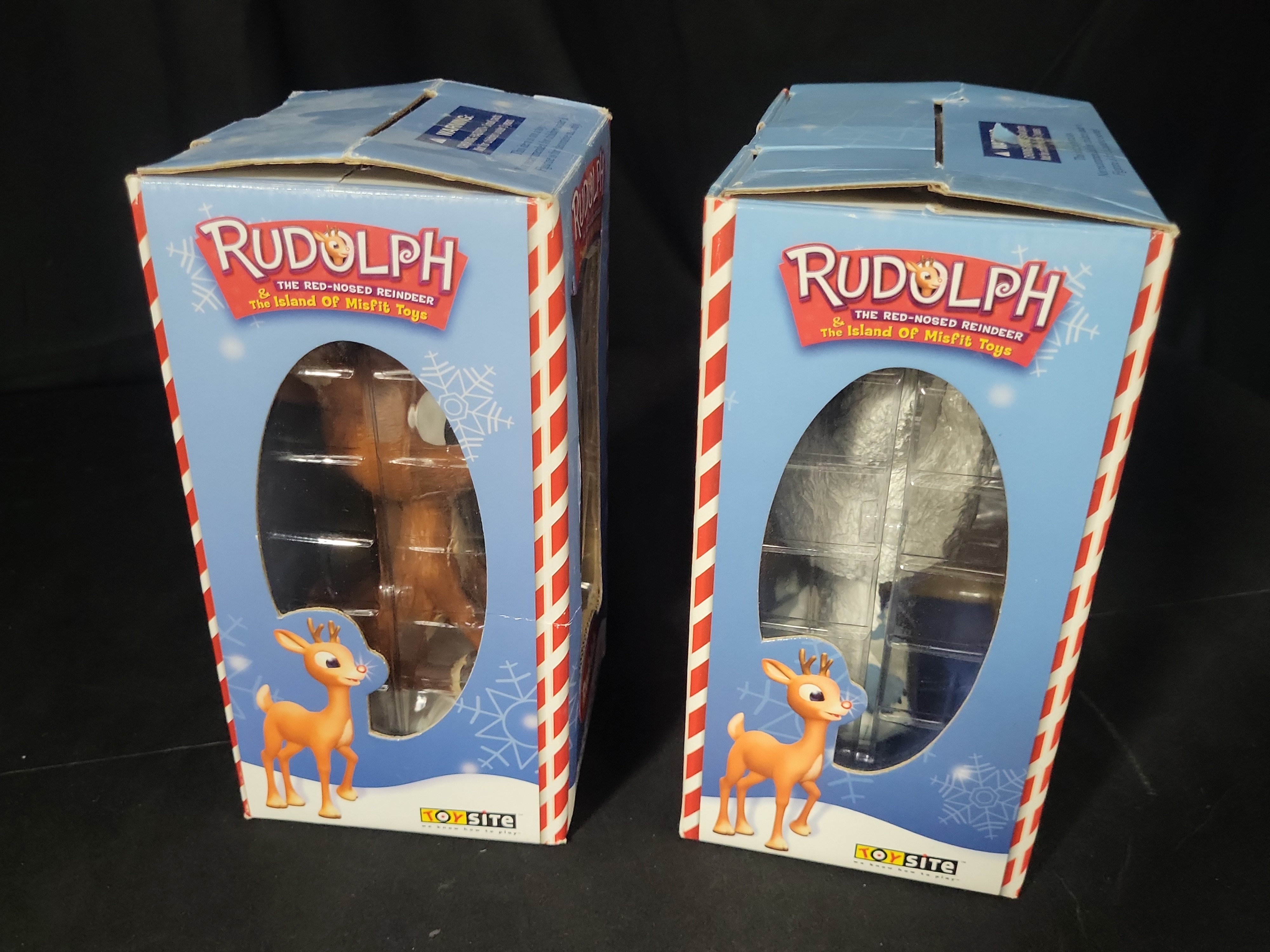 I03214 | A Pair of 2001 ToySite Rudolph the Red-Nosed Reindeer Bobbleheads